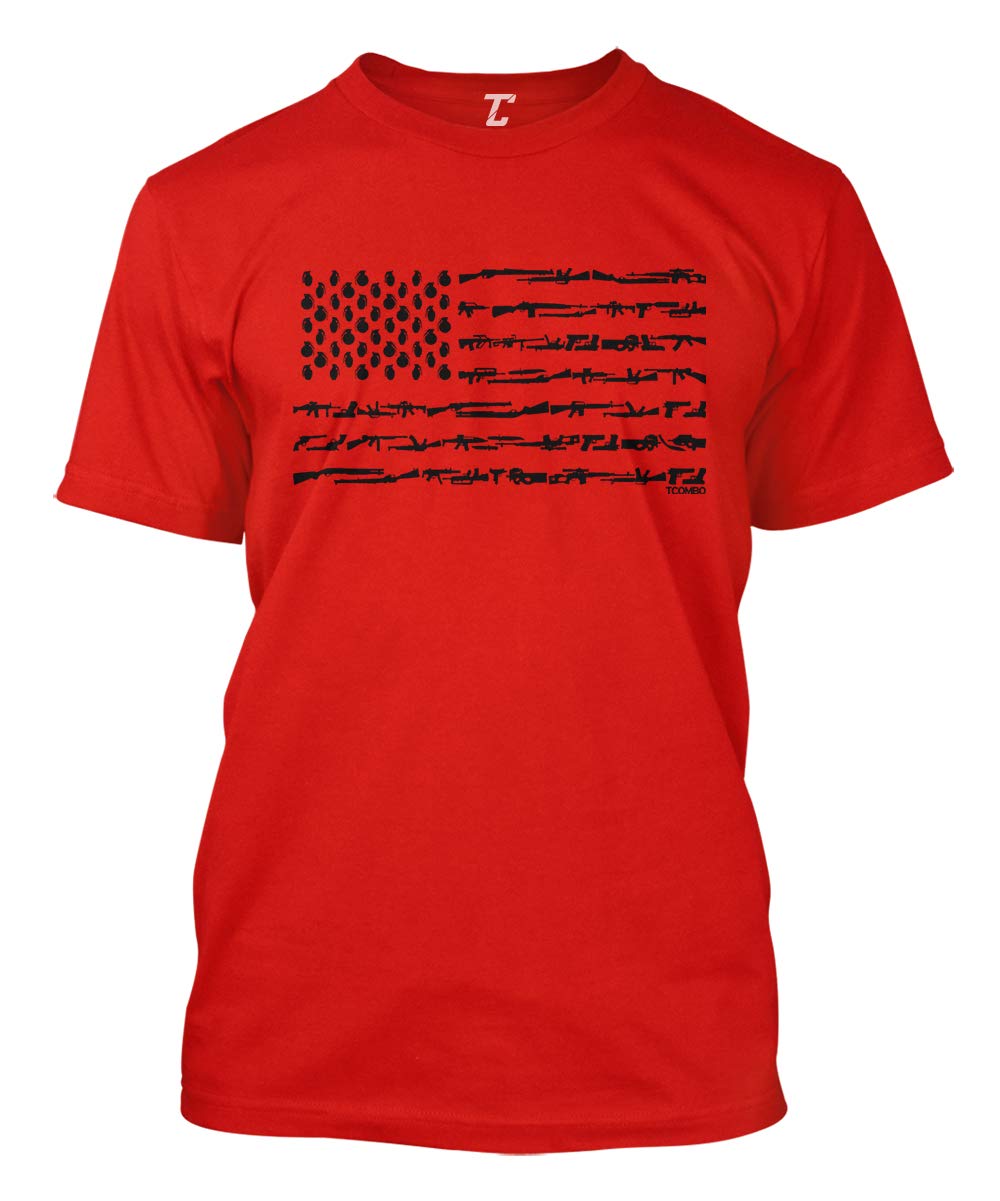 2nd Amendment Rights USA Men's T-Shirt - Patriotic Gun & American Flag Design - Perfect for Shooting Range, Hunting & Political Events