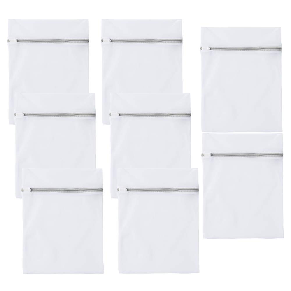 8 Pack Large Laundry Mesh Bags 16x12 Inch - Zippered Delicates Wash Bags for Machine & Travel - Perfect for Stockings, Underwear, Bras & Lingerie - Gentle Protection for Delicate Fabrics During Washing & Storage