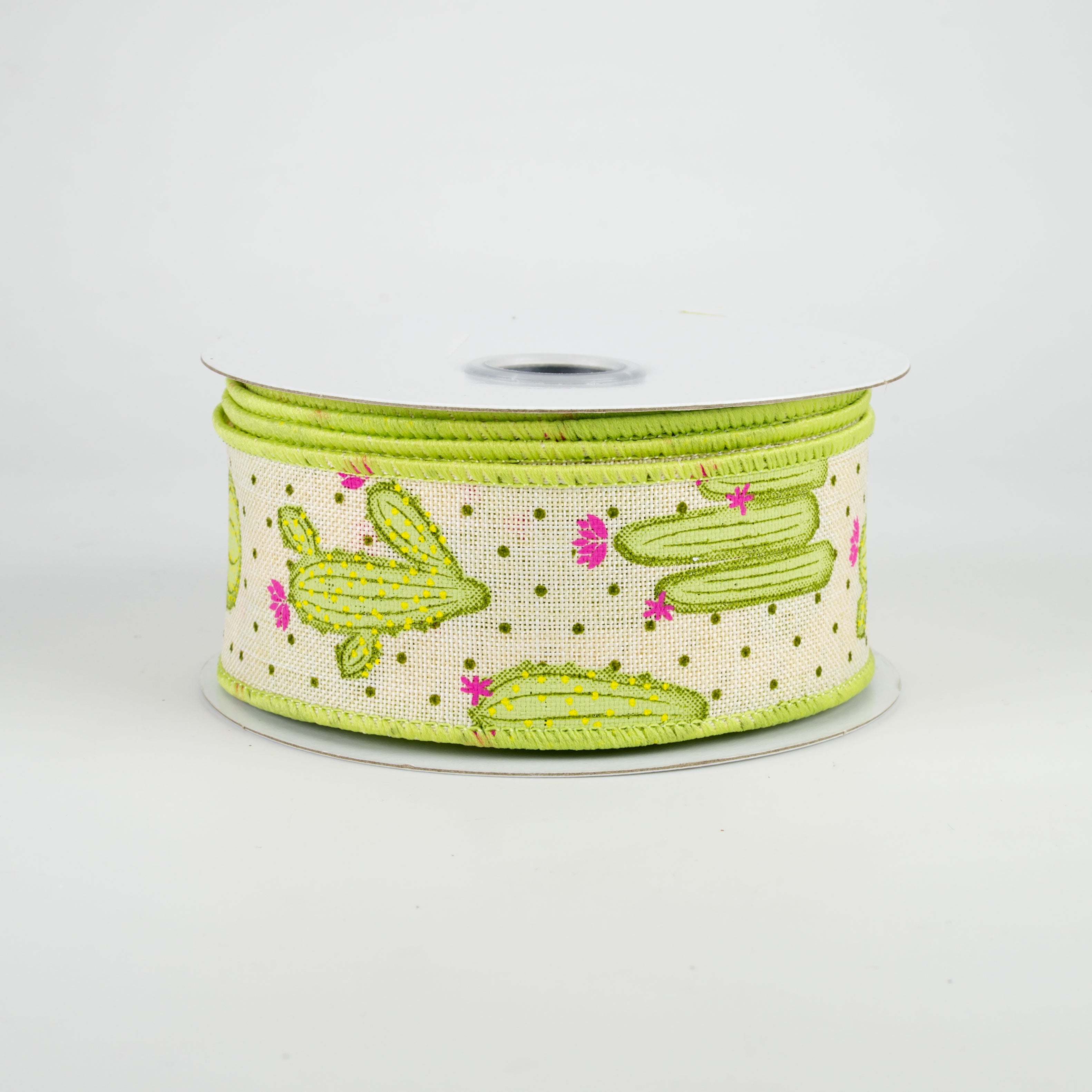 1.5 Inch Cactus Ribbon - Cream Color Decorative Ribbon (10 Yards) for Gift Wrapping, DIY Crafts, and Party Decorations