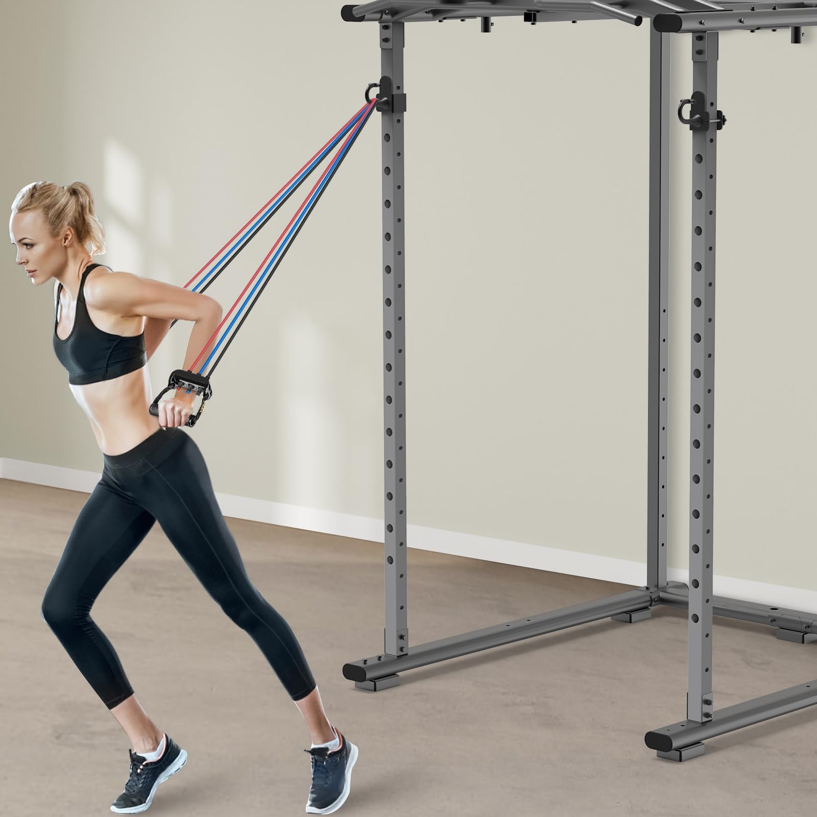 Kipika Heavy Duty Power Cage Squat Rack Accessories - 2 Pack Gym Hooks for Resistance Bands, Compatible with 5/8