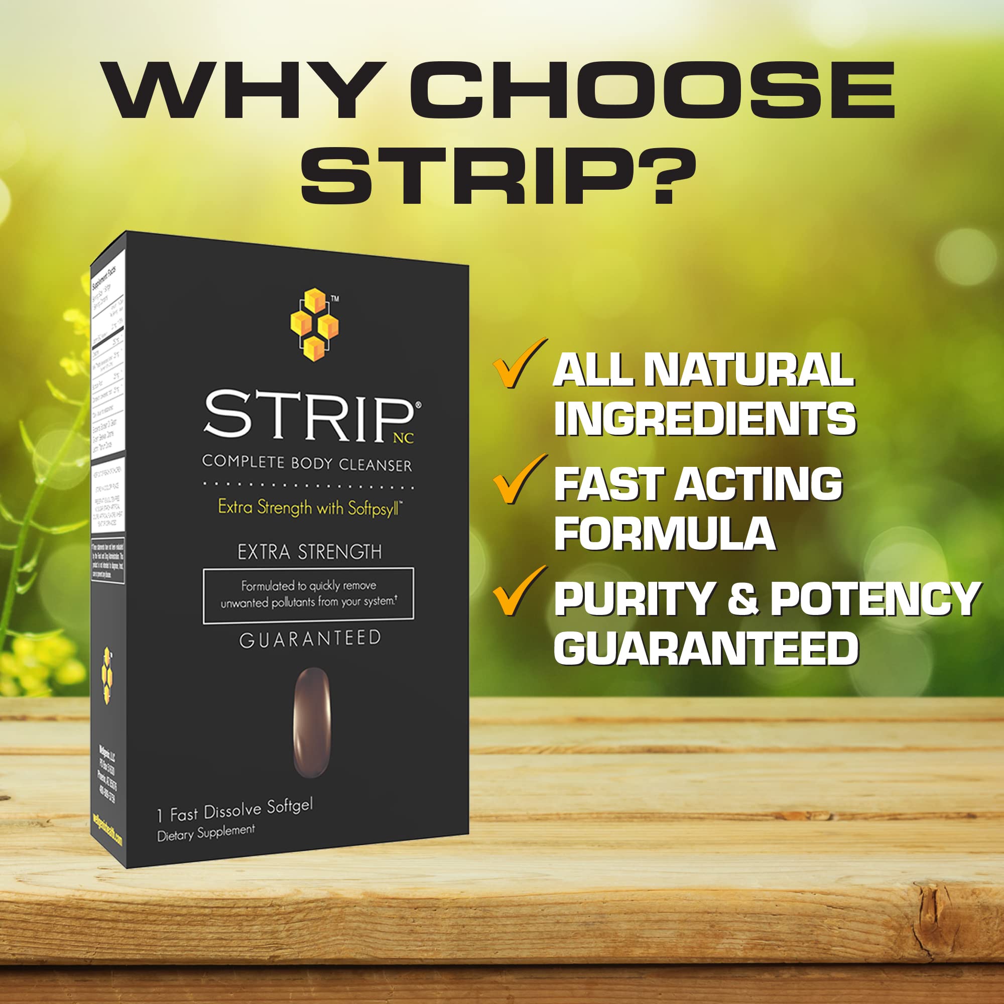 Wellgenix Strip NC Complete Body Cleanser - Premium Herbal Detox Cleanse for Fast Toxin Removal | 1-Hour Fast Acting Softgel | Supports Digestive Health & Weight Management | Perfect for Post-Holiday Detox & Wellness Routines
