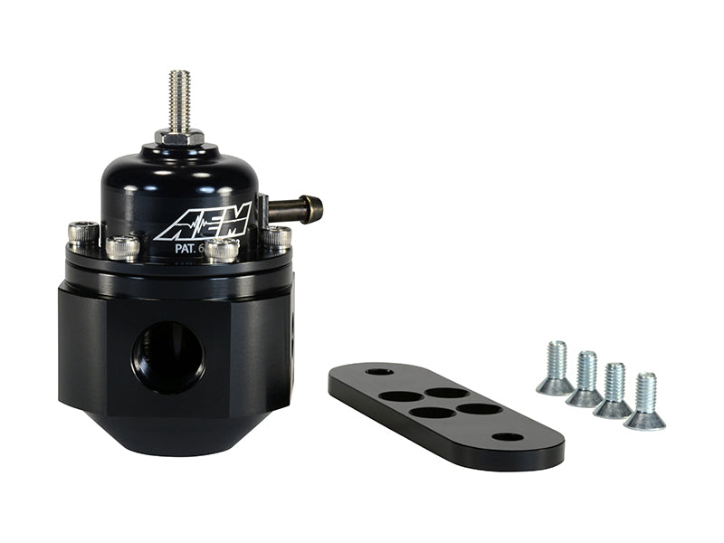 AEM Universal Black Adjustable Fuel Pressure Regulator - High Performance Fuel Pressure Control for Cars, Trucks & SUVs - Perfect for Racing, Tuning & Engine Upgrades