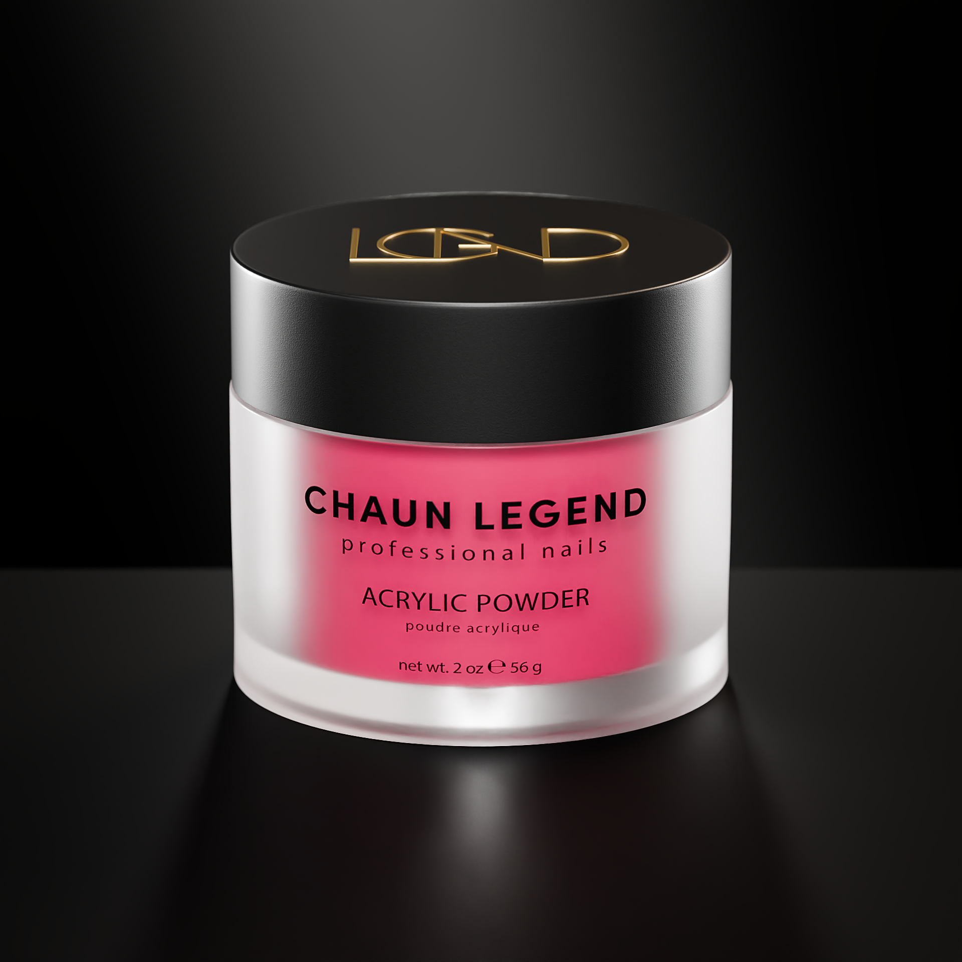 Chaun Legend Acrylic Powder 2oz - 165 Raspberry Rose Nail Dip Powder for Professional Salon & DIY Manicure - Long Lasting Nail Enhancement for French Tips, Ombre & Nail Art Designs