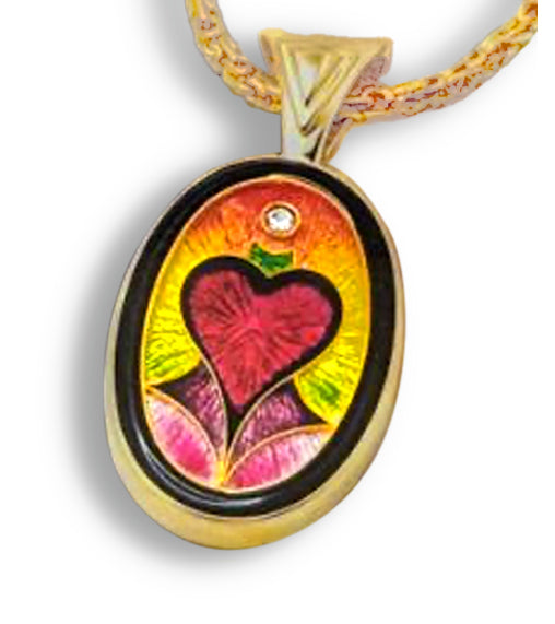 Heart XXIV Yellow - Elegant Gold-Plated Pendant Necklace for Women | Perfect for Valentine's Day Gifts, Anniversary Presents & Special Occasions