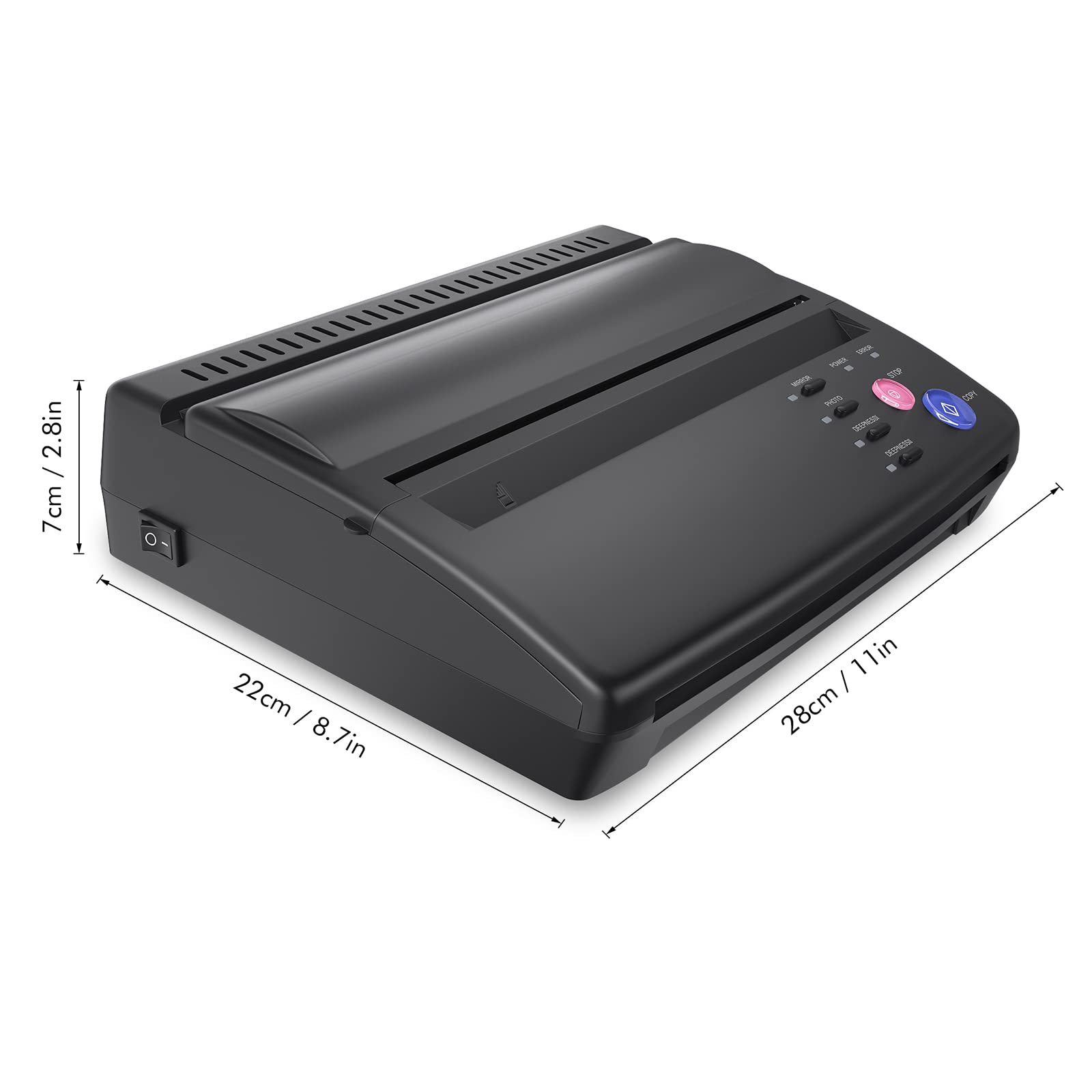 Professional TATELF Tattoo Stencil Machine - Thermal Copier & Printer for Tattoo Artists with 20pcs Transfer Paper (Black) - Perfect for Tattoo Shops, Home Studios & Professional Body Art Design