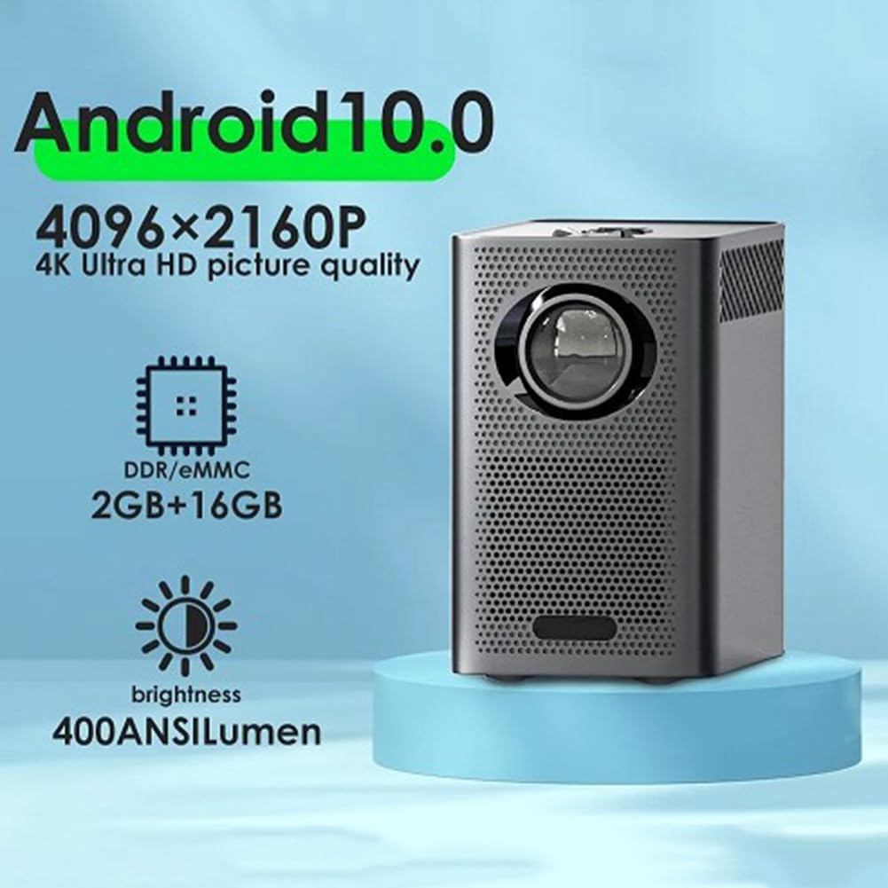 Yqwdhpnf S30MAX Android WiFi 4K Smart Projector - 9500L HD, Bluetooth, Android 10.0, Easy Installation, UK Plug (Black) | Perfect for Home Theater, Outdoor Movies, Gaming & Office Presentations