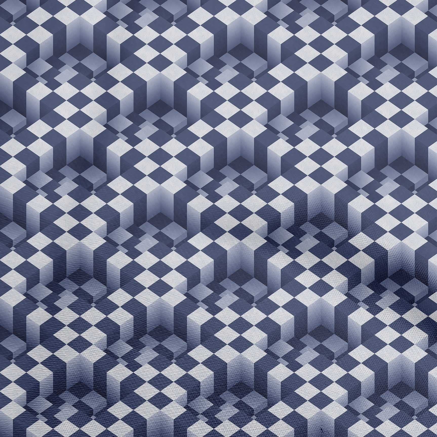 oneOone Rayon Blue Geometric Print Fabric by The Yard - 56 Inch Wide Dress Material for DIY Fashion, Home Decor & Craft Projects