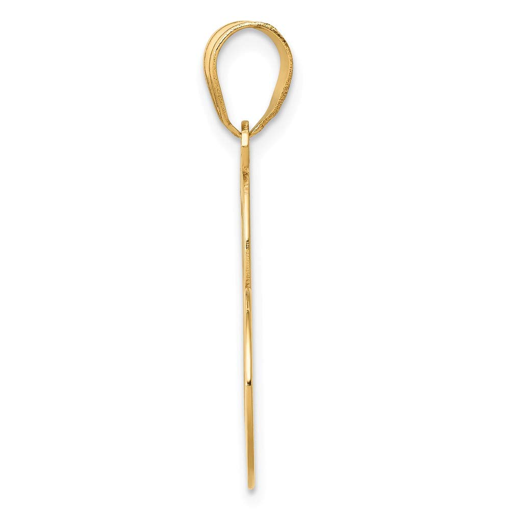 14k Solid Yellow Gold Heart Cut Out Awareness Ribbon Charm Pendant - Perfect for Necklaces, Bracelets & Meaningful Jewelry Gifts