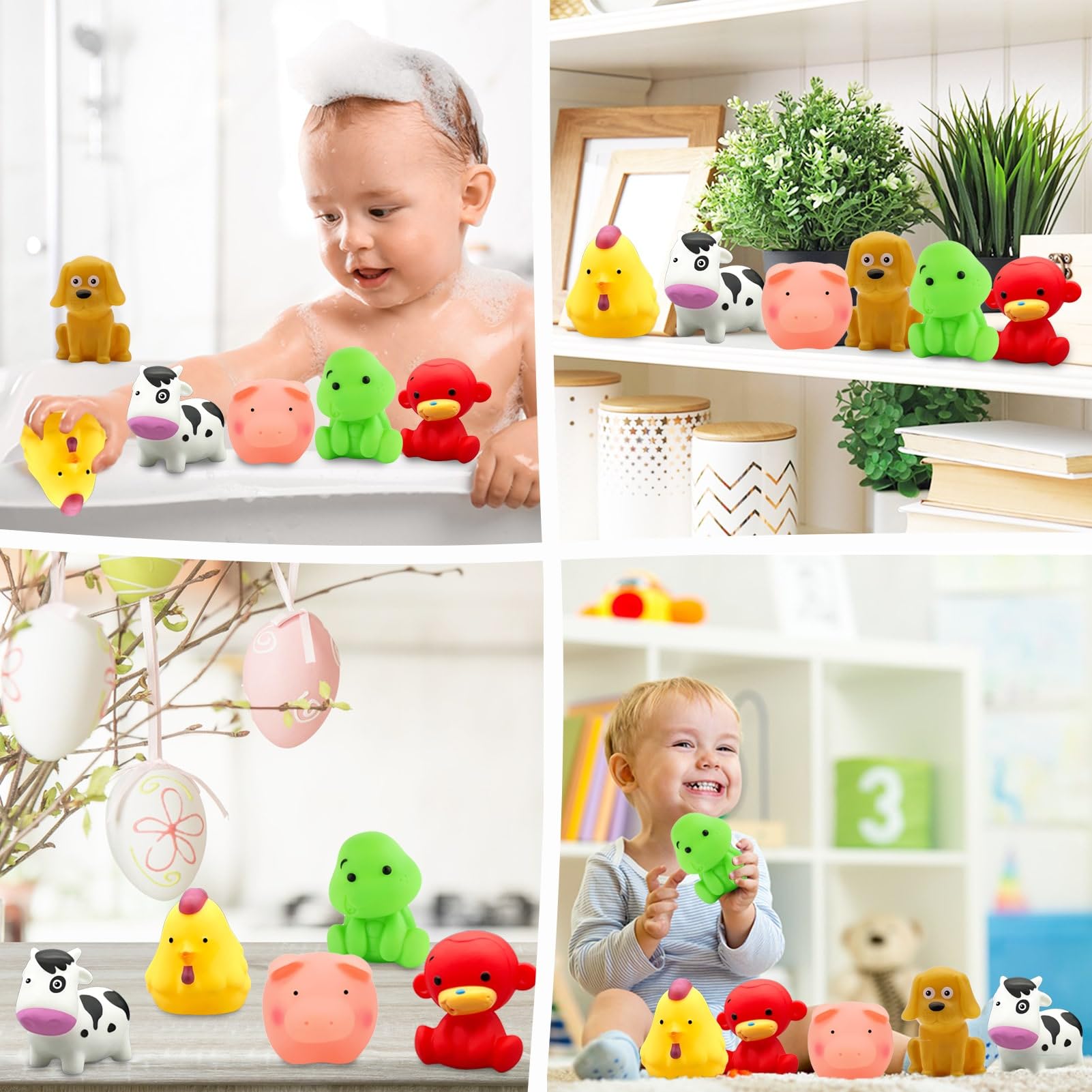 Mold-Free Baby Bath Toys for Kids Ages 1-3 | No-Hole Floating Bath Toys for Toddlers | Safe Bathtub, Pool & Water Table Toys | Perfect Infant Gift for 6-18 Months & 1-3 Year Old Boys & Girls | Fun Sensory Play During Bath Time & Outdoor Water Activities