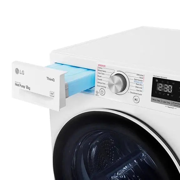LG 8kg Heat Pump Dryer - Energy Efficient, Quiet Operation, White | Perfect for Small Families & Apartments | Fast Drying with Low Energy Consumption
