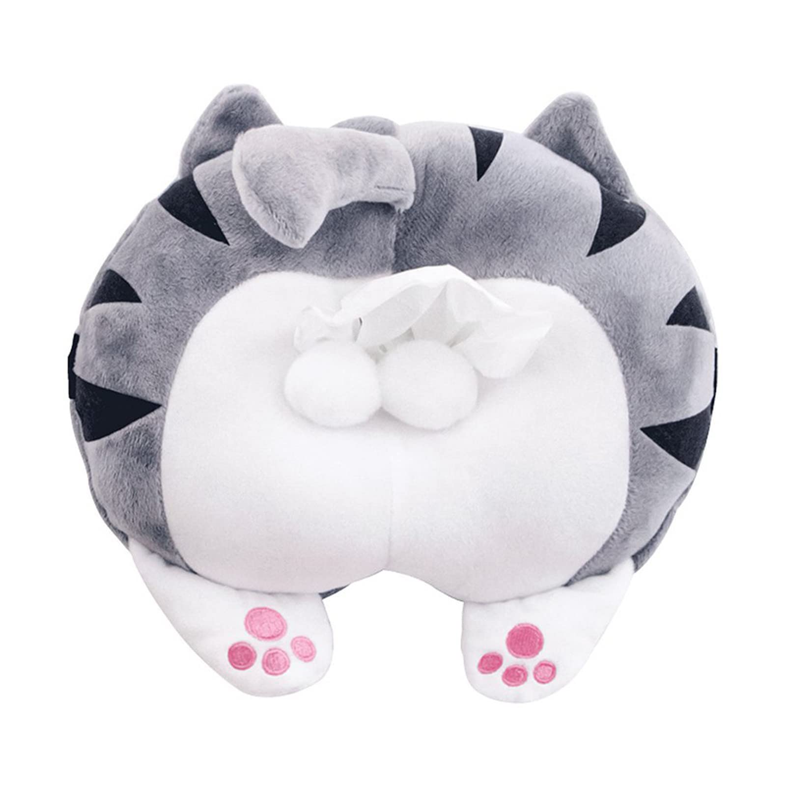 Cute Cartoon Car Tissue Box - Plush Cat Butt Tissue Holder for Car Armrest & Seat | Soft & Creative Tissue Dispenser for Vehicles, Home & Office Use