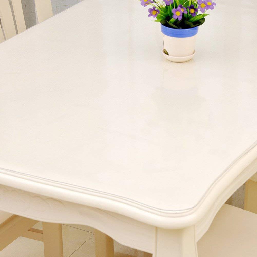 ZMIN Waterproof PVC Tablecloth - Clear Plastic Table Cover 60x120cm (24x47in) - Transparent Wipeable Dining Table Protector for Kitchen, Party, Outdoor Picnic & Office Desk Protection