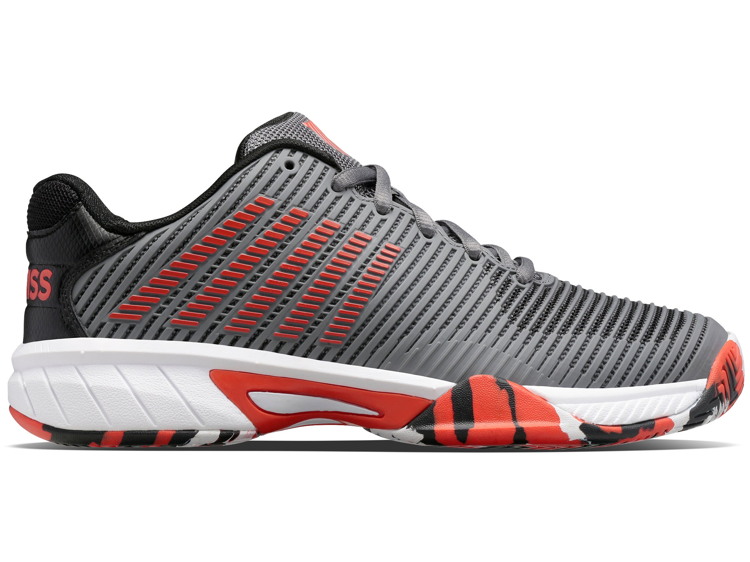 Hypercourt Express 2 Basketball Shoes for Men - Steel Gray/Jet Black/Spicy Orange | High-Performance Court Sneakers for Indoor & Outdoor Play | Perfect for Basketball Training, Casual Wear & Street Style