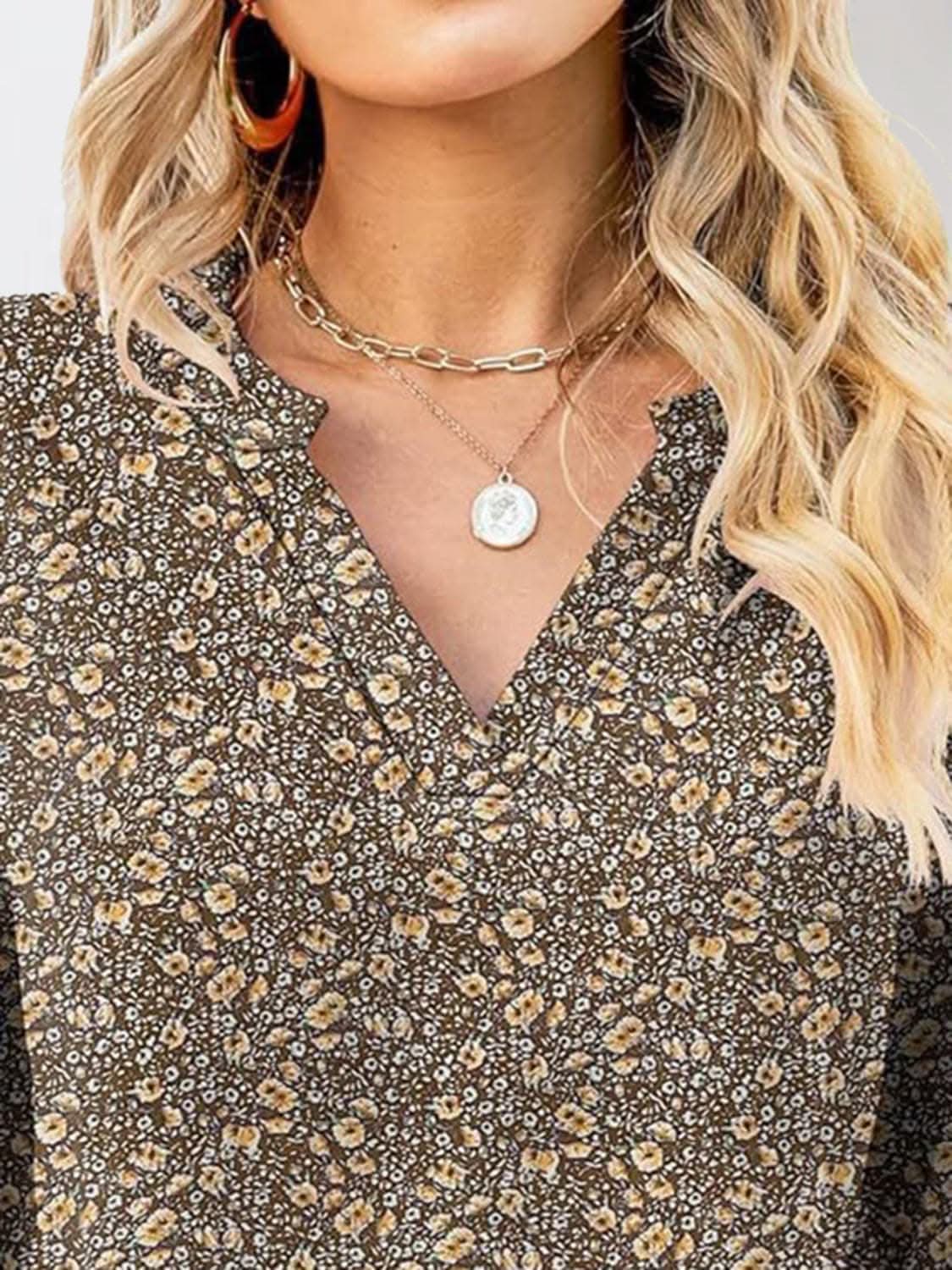 Stylish Notched Sleeve Blouse for Women - Trendy Office & Party Wear - Perfect for Work, Date Night & Special Occasions