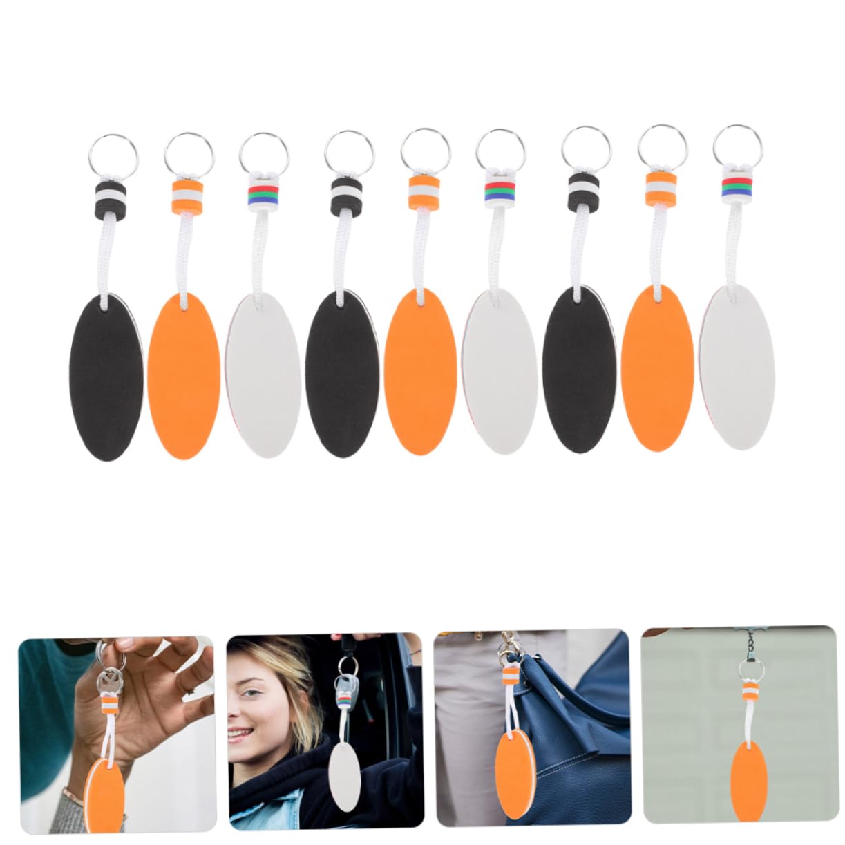 BCOATH 9-Piece EVA Boat Floating Keychain Set - Waterproof Surfboard Keyring for Boating, Swimming & Outdoor Activities - Perfect for Kayaking, Fishing & Beach Adventures