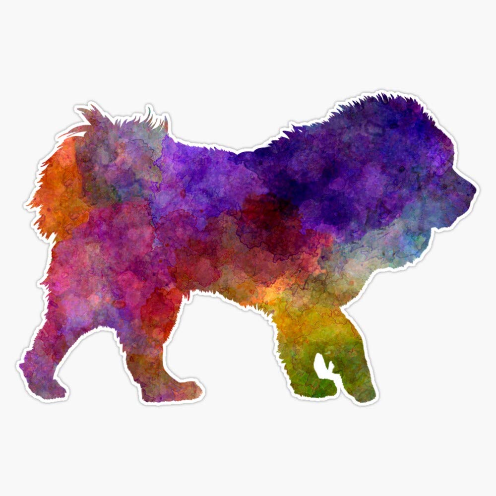 Tibetan Mastiff Waterproof Vinyl Sticker - 5 Inch Decal for Car, Laptop, Wall, Window | Durable Watercolor Design - Perfect for Pet Lovers & Home Decor