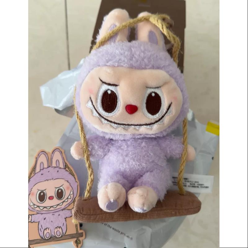 Labubu POP LAND TIMBER WORKSHOP Swing Plush Pendant - Purple Collectible Toy for Display & Play | Perfect for Anime Fans, Home Decor & Gift Giving
