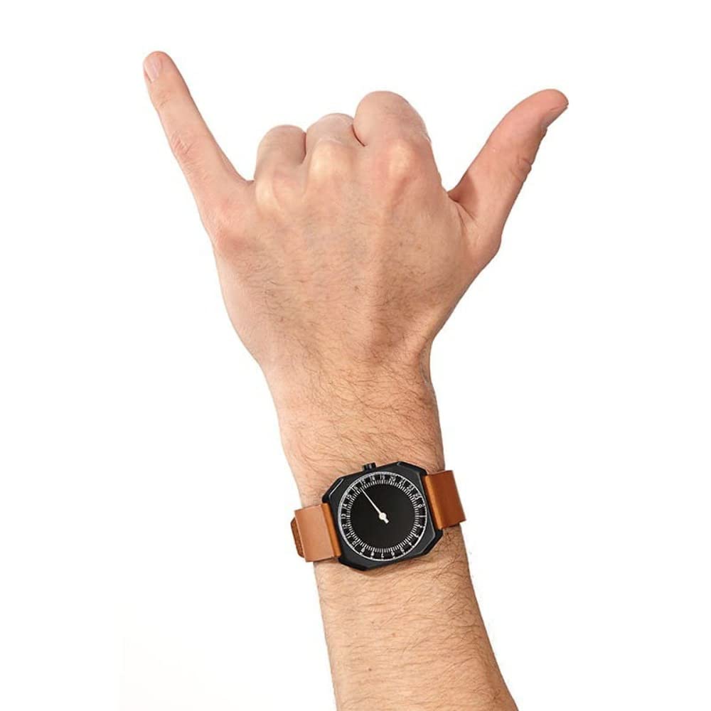 Jo 19 Vintage Brown Leather Strap Quartz Watch - Unisex Analog Black Dial Timepiece with Classic Leather Band | Perfect for Casual Wear, Office & Gift Giving