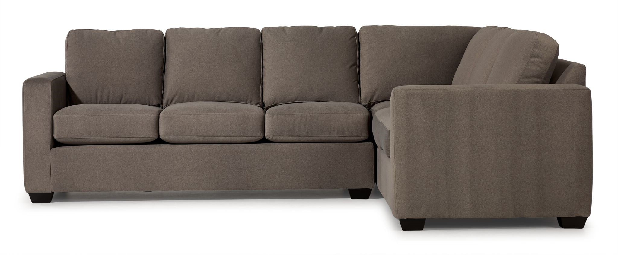 Modern Caleb 2-Piece Left Facing Sectional Sofa in Arlo Brown - Perfect for Living Room, Family Room & Small Spaces