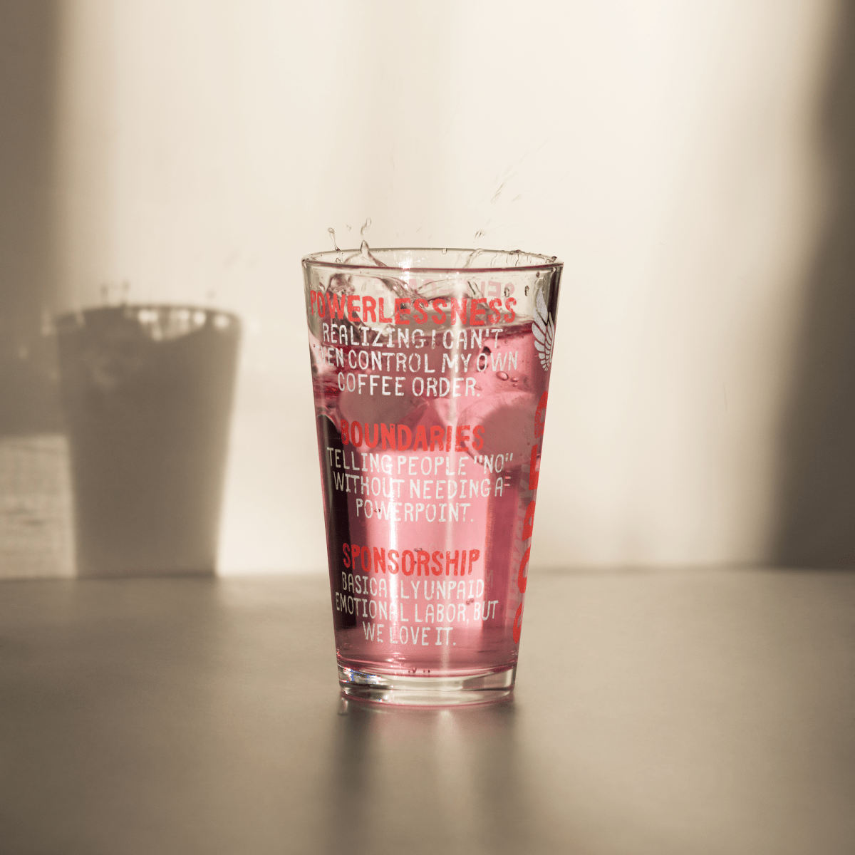 Sober Translations Vol. 3 - 16oz Pint Glass with Unique Designs | Perfect for Beer, Cocktails & Home Bar Decor | Great Gift for Beer Lovers & Bar Enthusiasts