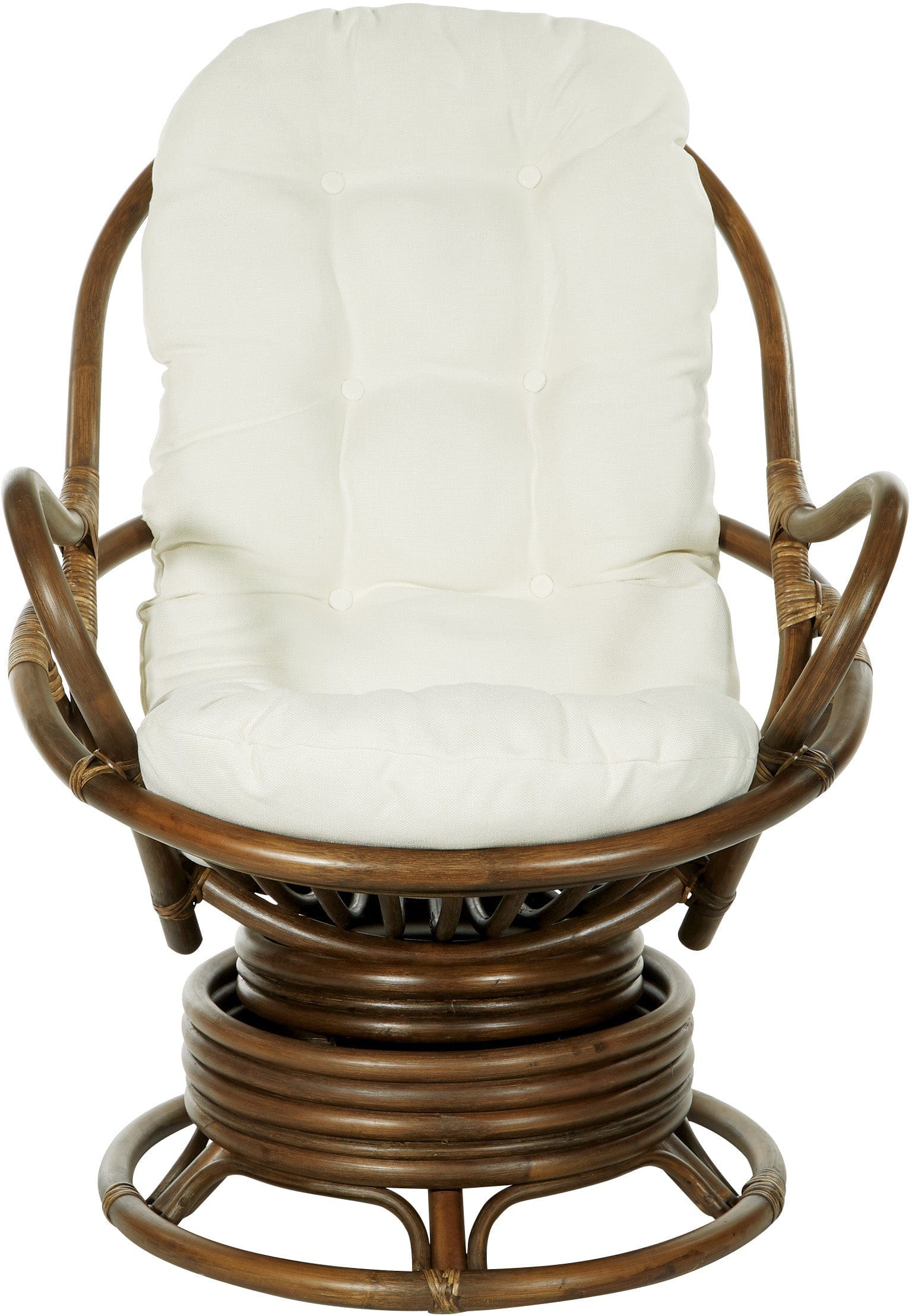Office Star Kauai Rattan Swivel Rocker Chair [KAU320] - Comfortable Wicker Swivel Rocking Chair for Living Room, Patio, and Office