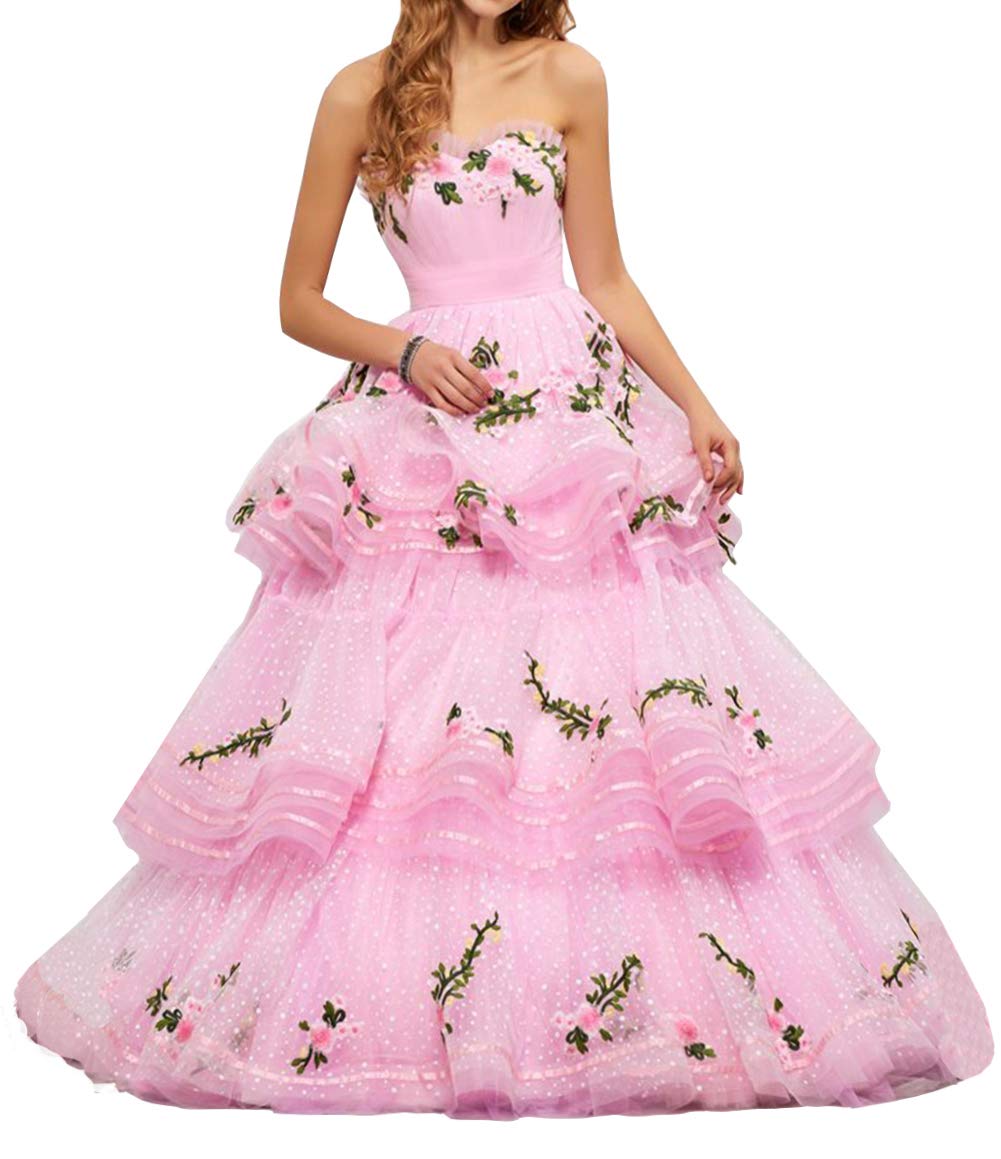 Elegant Sweetheart Neckline Long Wedding & Prom Dress - Tulle Ball Gown for Quinceanera, Bridesmaid, Formal Events | Perfect for Weddings, Prom Nights, Quinceañeras & Special Occasions