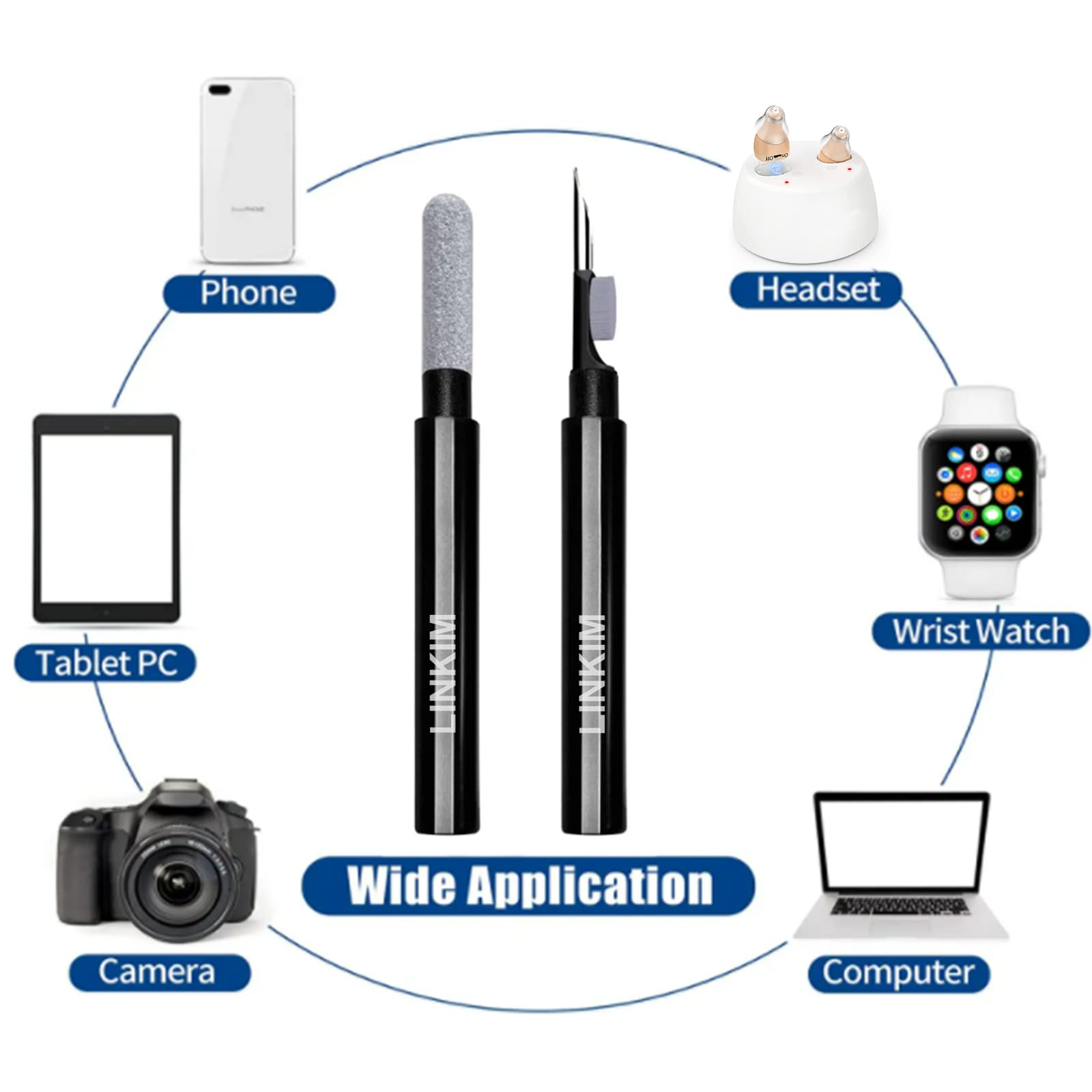 Hearing Aid Cleaning Kit - 3-in-1 Portable Sound Amplifier Cleaner Pen with Brush & Tools | Compact Multifunctional Maintenance Set (Black) | Perfect for Daily Hearing Device Care & Travel