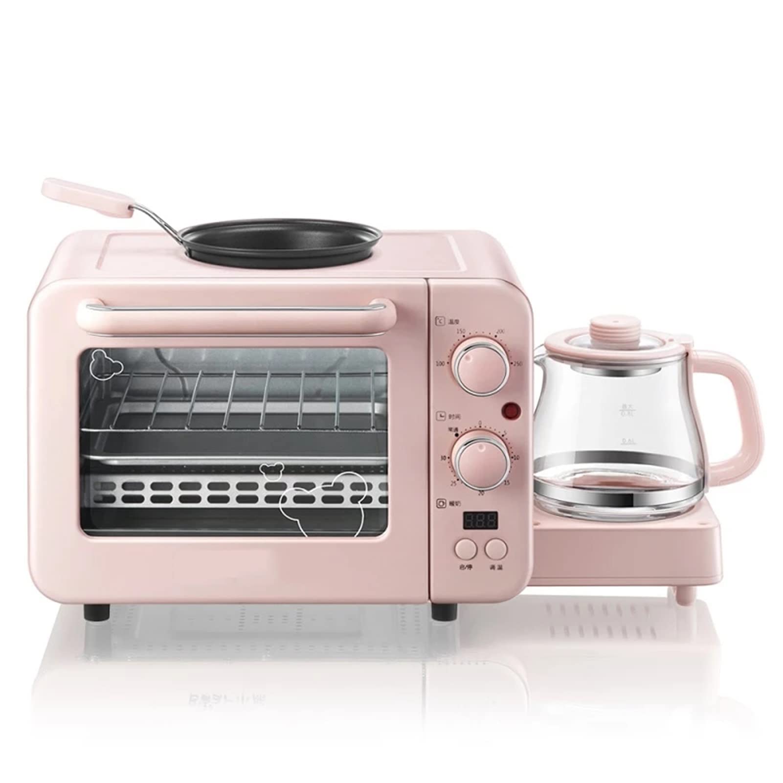 XXG-GAME Pink Breakfast Sandwich Maker - Multifunctional Mini Electric Oven for Kids, Perfect for Baking Cakes, Toasting Bread & Warming Drinks - Ideal for Family Breakfast, School Lunches & Quick Snacks (Color: Pink)