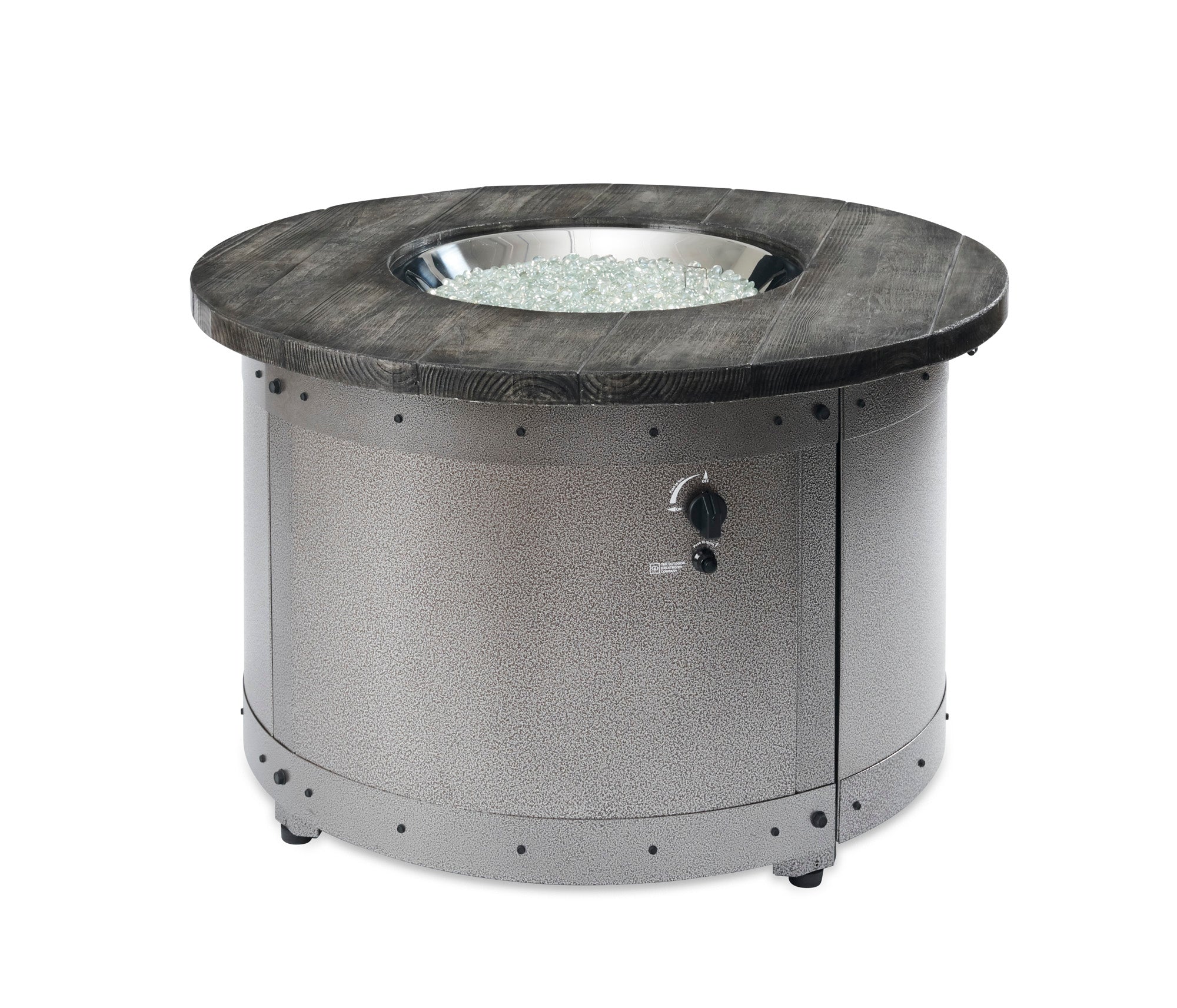 The Outdoor GreatRoom Company Edison 41-Inch Round Gas Fire Pit Table with 20-Inch Crystal Fire Burner - Perfect for Patio, Backyard, and Outdoor Gatherings