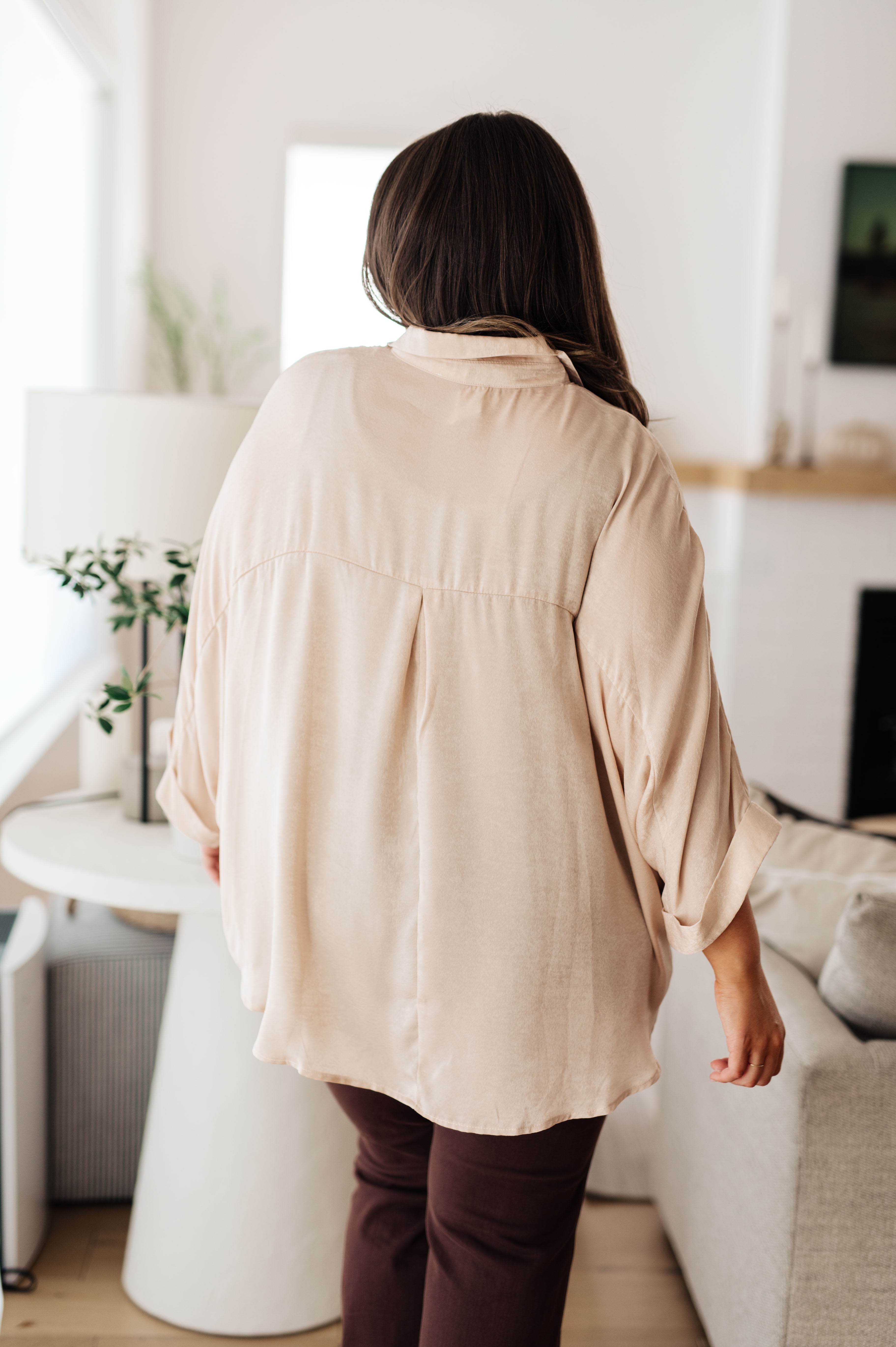 Elegant Oversized Dolman Sleeve Top in Champagne - Perfect for Casual Outings & Date Nights
