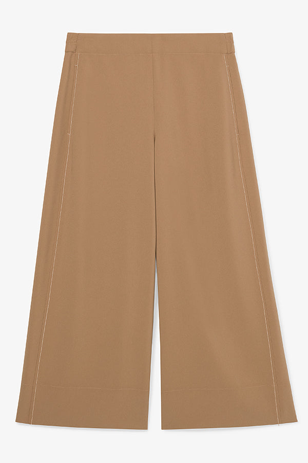 Elena Travel Culotte Pants - Everyday Comfort in Soft Crepe Fabric with Light Saddle Color | Perfect for Work, Travel & Casual Wear