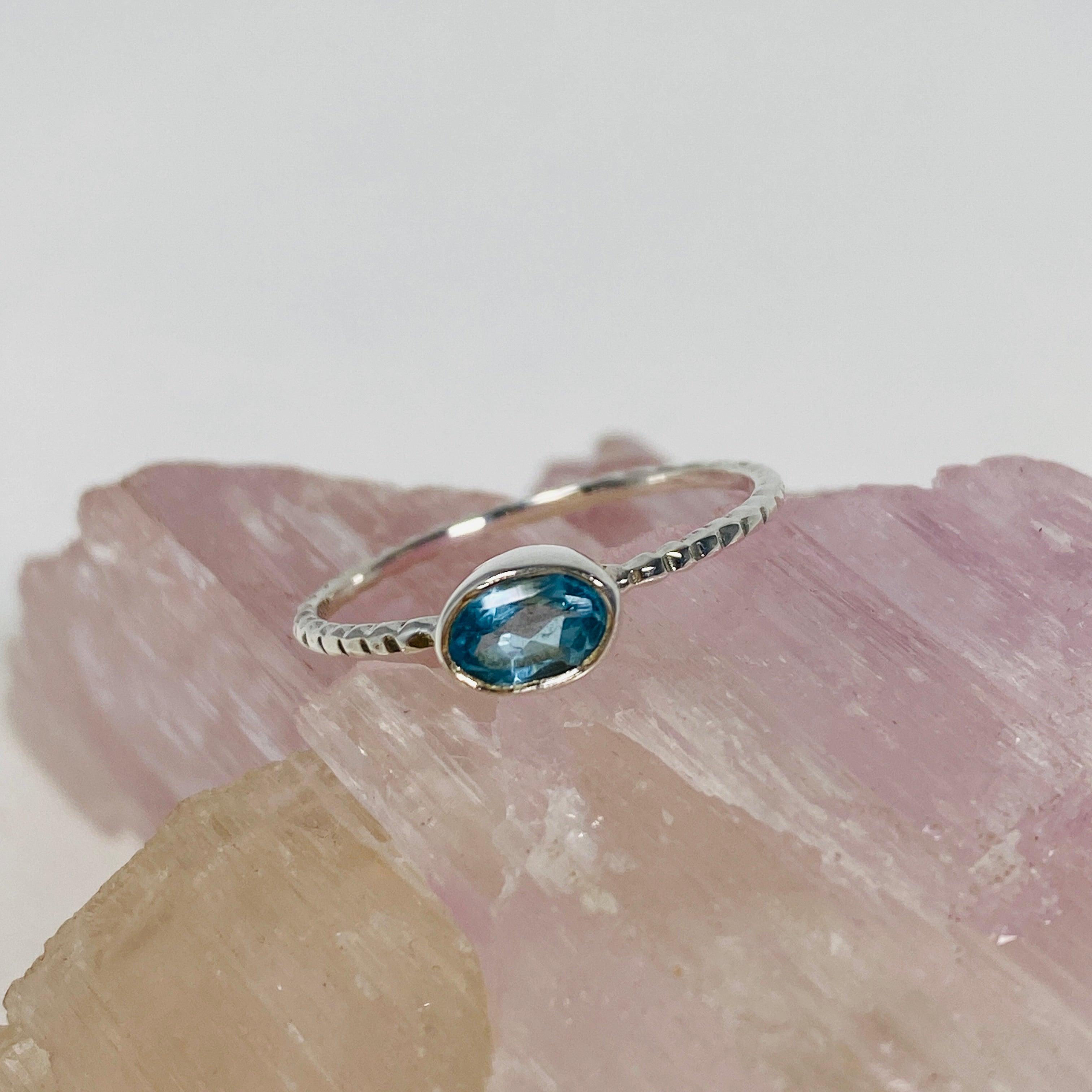 Iolite Oval Faceted Fine Band Ring R3750 IO - Elegant Gemstone Jewelry for Women, Perfect for Weddings, Anniversaries & Special Occasions