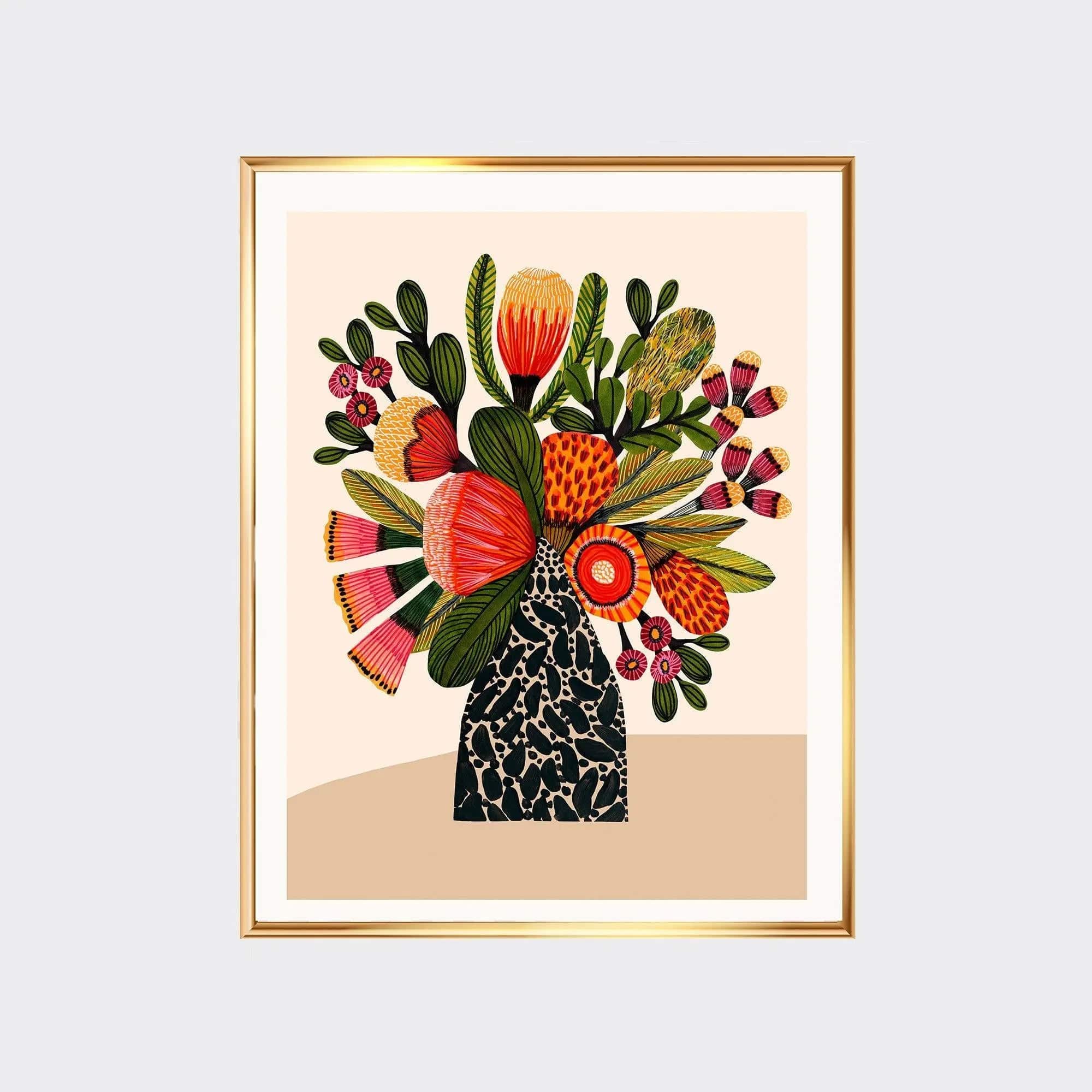 Australian Bush Flower Wall Art Print - Vibrant Floral Canvas Decor for Living Room, Bedroom & Office - Perfect for Home & Office Decor