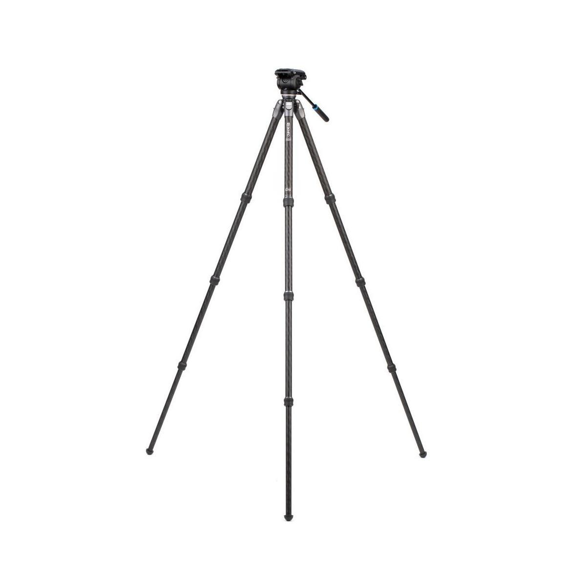 Benro TTOR34CLVS4PRO Carbon Fiber Tripod with S4Pro Video Head - Lightweight & Stable for Photography, Videography, and Outdoor Shooting
