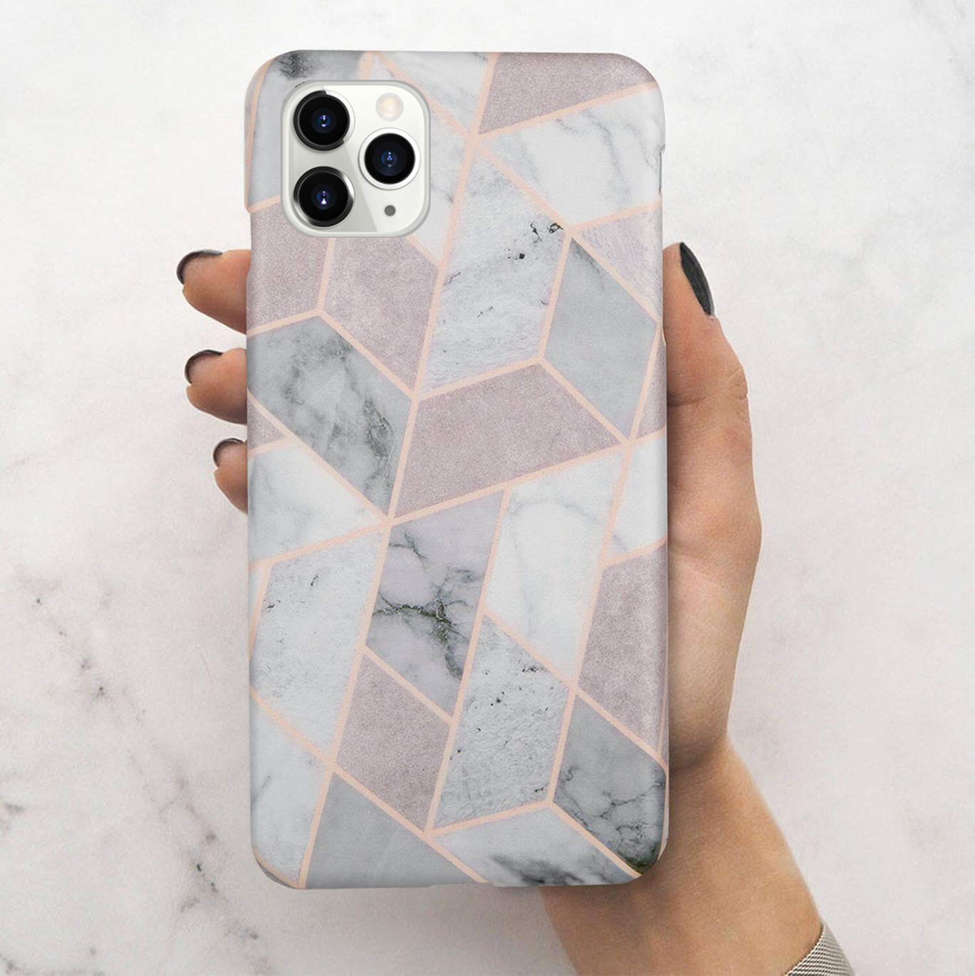 LUMARKE iPhone 5.8 inch Silicone Case - Cute Grey Marble Soft Rubber Cover with Clear Bumper, Slim Fit Protective Phone Case for Women & Girls | Perfect for Everyday Use, Work, and Travel