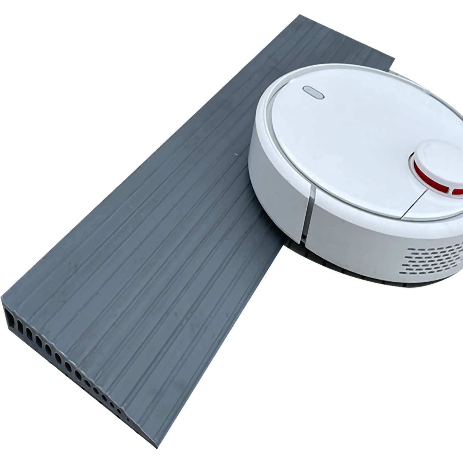 Non-Slip Rubber Ramp for Wheelchair & Robot Vacuum - 90x12x1.2cm Grey Threshold Ramp - Indoor/Outdoor Use for Doorways, Stairs & Uneven Surfaces - Universal Slope Pad for Mobility Scooters, Cleaning Robots & Home Accessibility