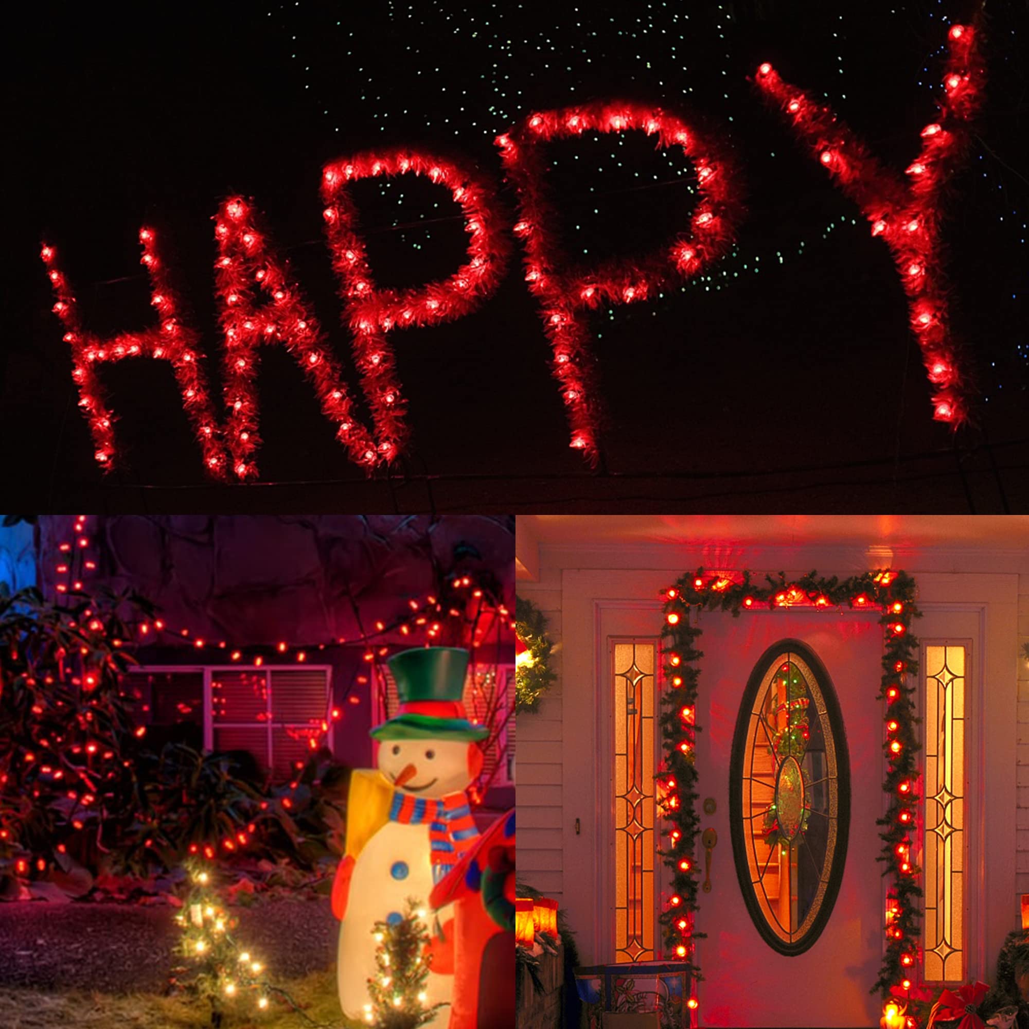 C9 Valentines String Lights - 50 LED 24.5 FT Connectable Faceted Christmas Lights, UL Certified 120V Commercial Grade Indoor/Outdoor Strawberry Lights for Patio, Holiday Parties & Home Decor (Red) - Perfect for Valentine's Day, Christmas Decorations, Wedding Events and Backyard Lighting