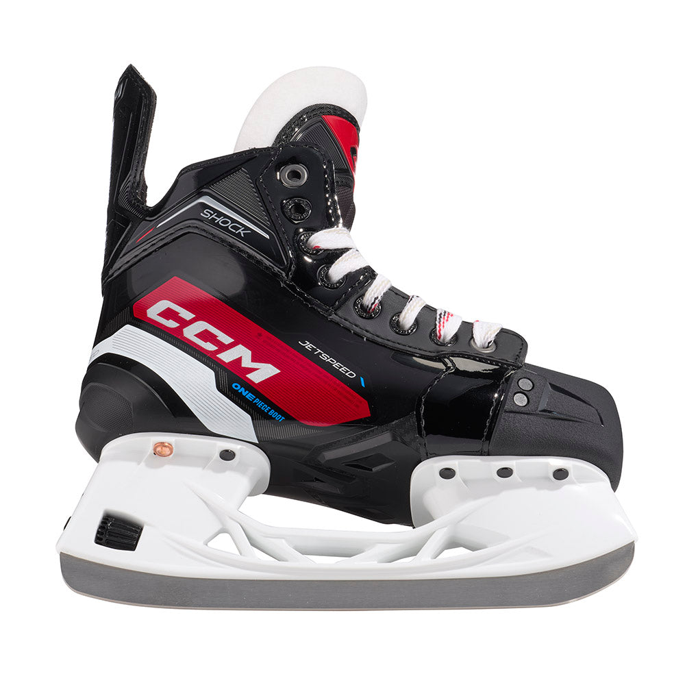 CCM Jetspeed Shock 2023 Junior Ice Hockey Skates - Lightweight Performance Skates for Youth Players - Perfect for Competitive Games & Practice Sessions