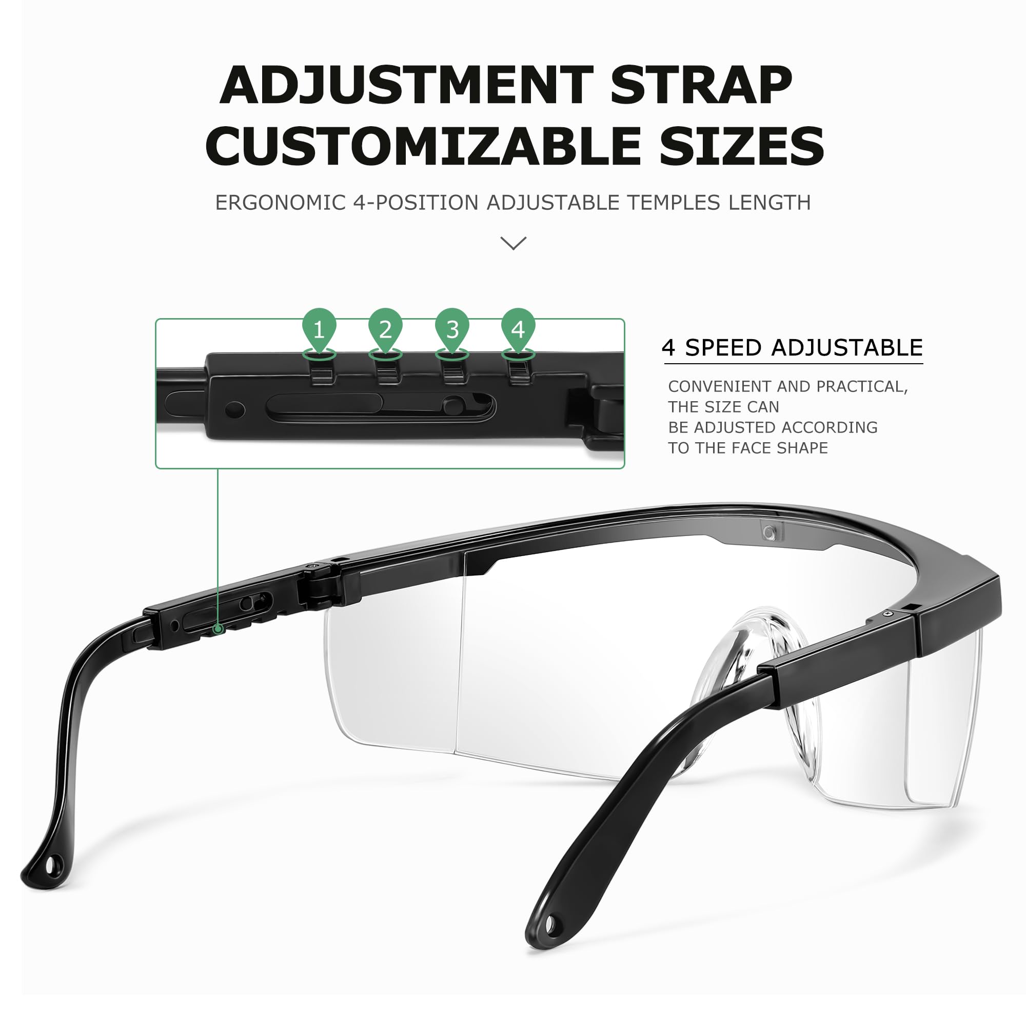 Safety Goggles Over Glasses - Anti Fog Protective Eyewear for Lab Work & Chemistry | ANSI Certified Eye Protection for Professionals & DIY Projects