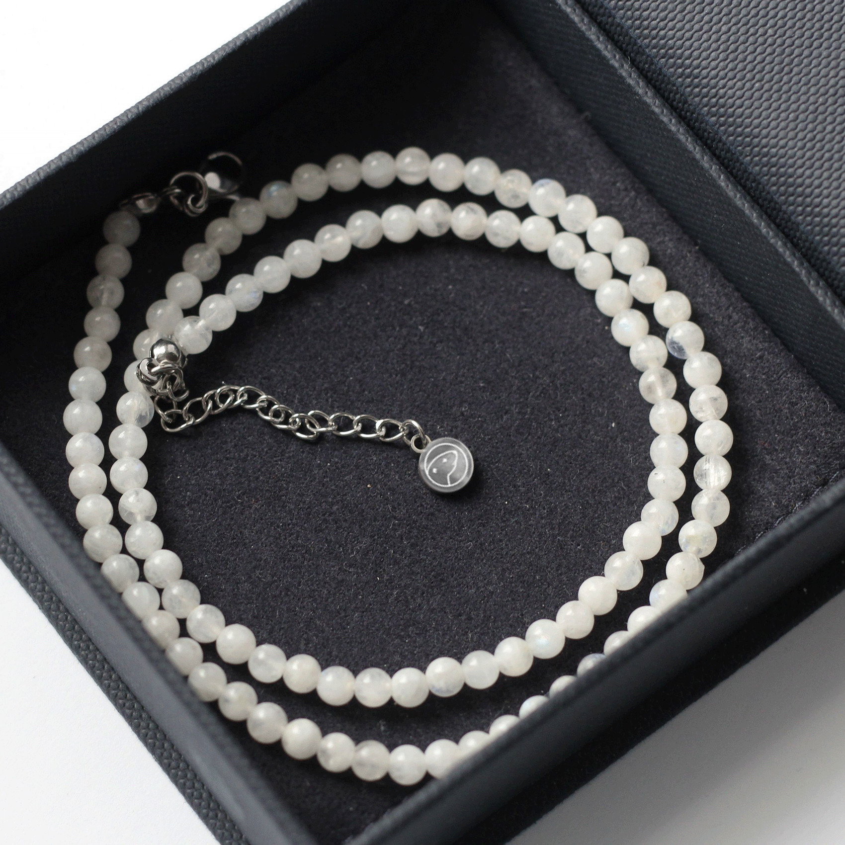Moonstone Beaded Necklace - Mini Crystal Healing Jewelry for Women - Perfect for Meditation, Yoga & Spiritual Gifts
