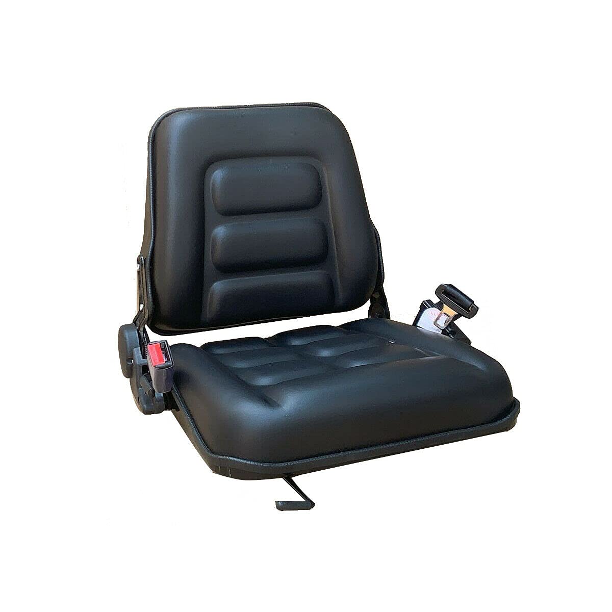 Universal Waterproof Forklift Suspension Seat with Adjustable Safety Belt - Heavy Duty Black Seat for Forklifts, Tractors, Loaders & Excavators (19.68x18.11x9.68 Inch) - Ideal for Construction Sites, Warehouses & Industrial Equipment