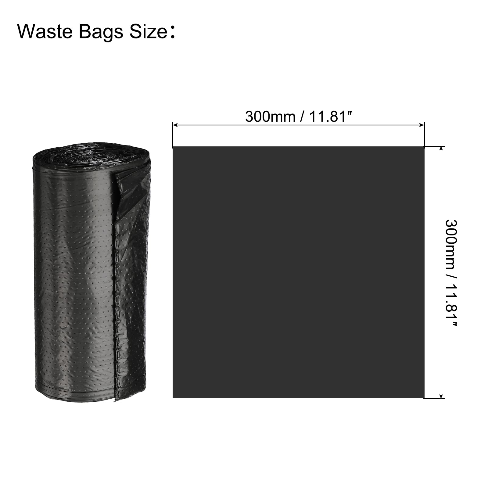 Meccanity 0.5 Gallon Small Trash Bags - 4 Rolls (120 Count) Mini Garbage Bags for Desktop Waste Bins, Office, Bathroom & Car - Black