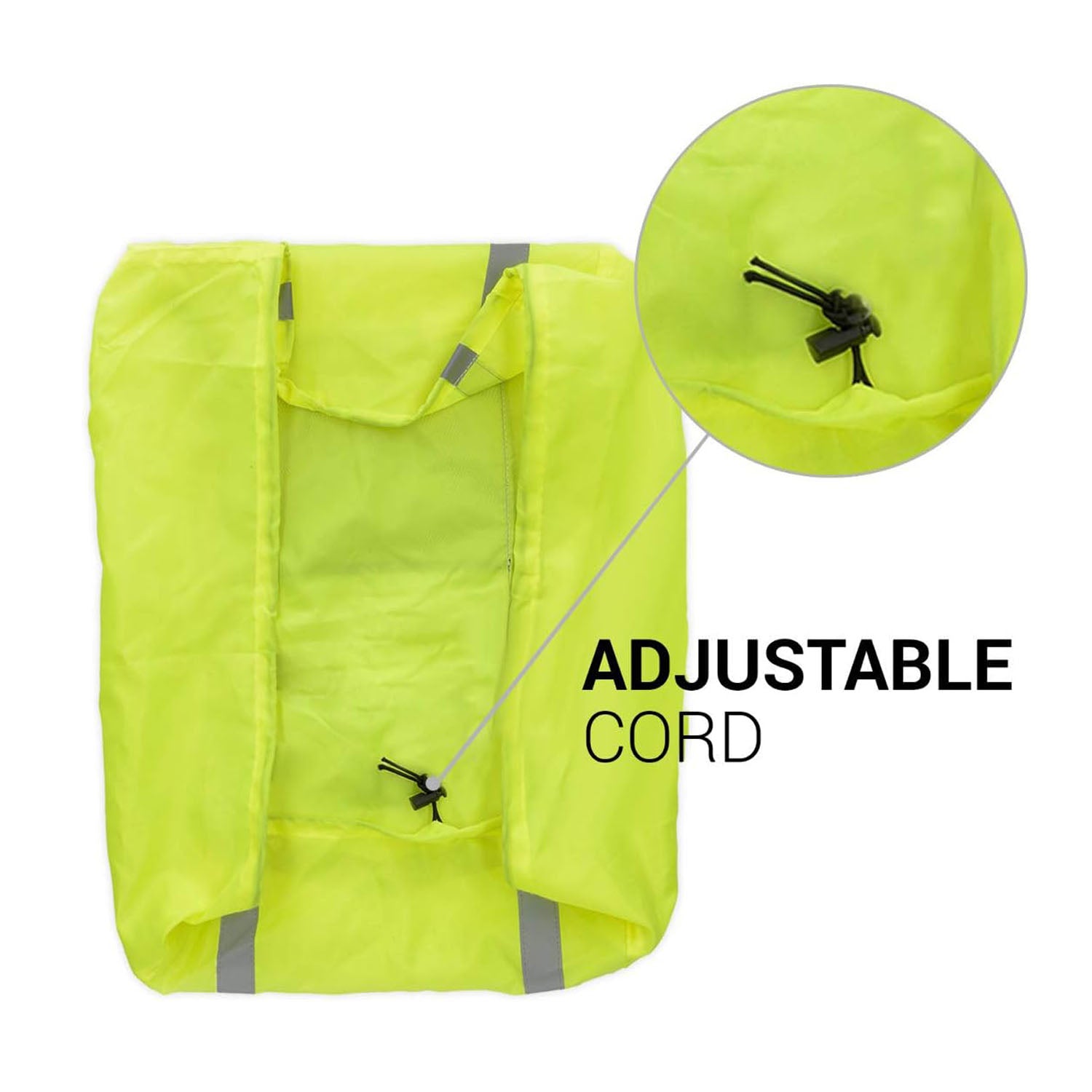 MaximalPower Reflective Waterproof Backpack Cover with Front Mesh Pocket - High Visibility Rain Protection for Cycling, Hiking & Outdoor Activities - Ideal for Commuting, Camping and Bad Weather Conditions