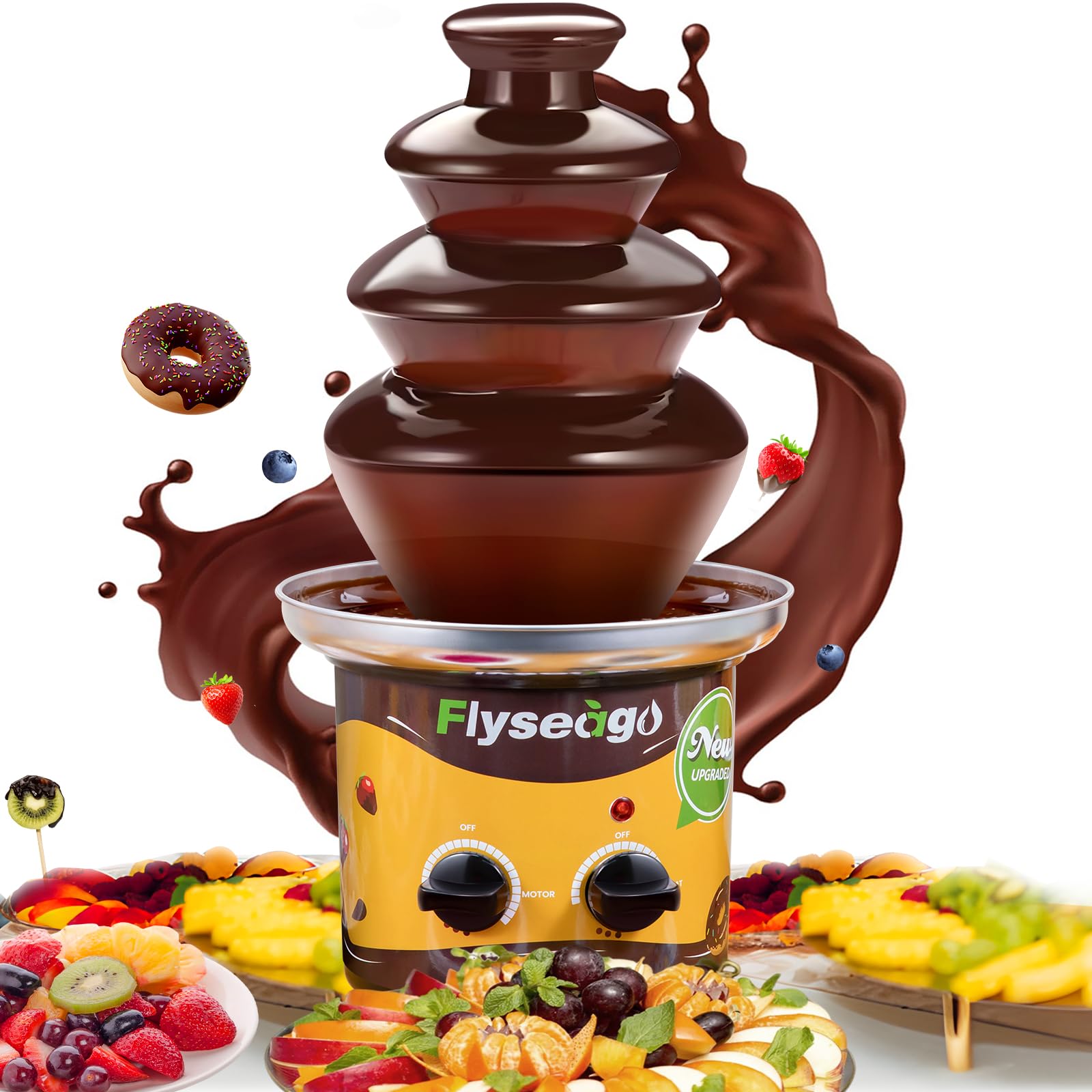 4-Tier Chocolate Fountain Machine - Professional Fondue Fountain with Easy Cleaning for Hot Chocolate, Nacho Cheese & More | Perfect for Parties, Weddings, Events & Catering