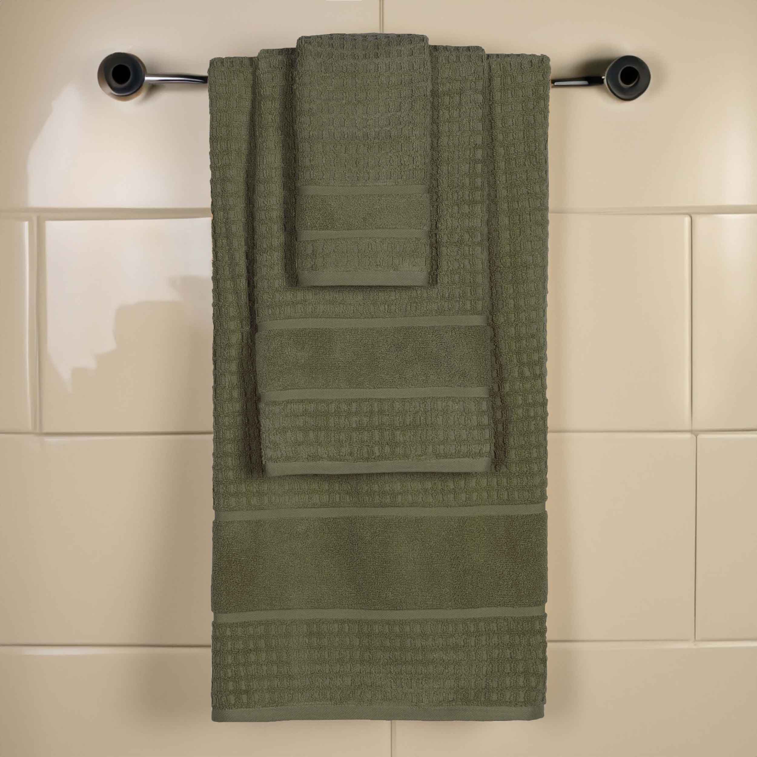 Premium Zero Twist Cotton Waffle Honeycomb Bath Towel Set - Ultra Soft & Highly Absorbent 3-Piece Set for Spa, Bathroom & Luxury Home Use