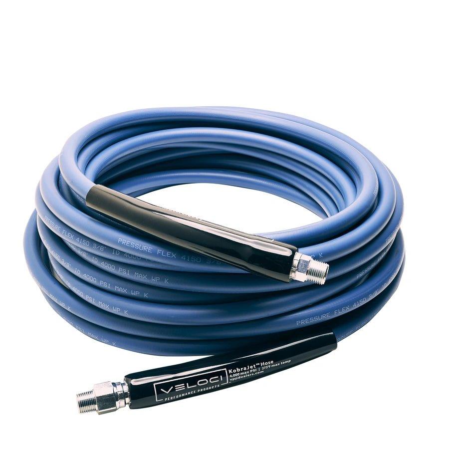 MTM Hydro KobraJet Smooth Blue 50' 4,000 PSI Pressure Washer Hose - Heavy Duty High Pressure Cleaning for Driveways, Cars, Decks & Outdoor Surfaces