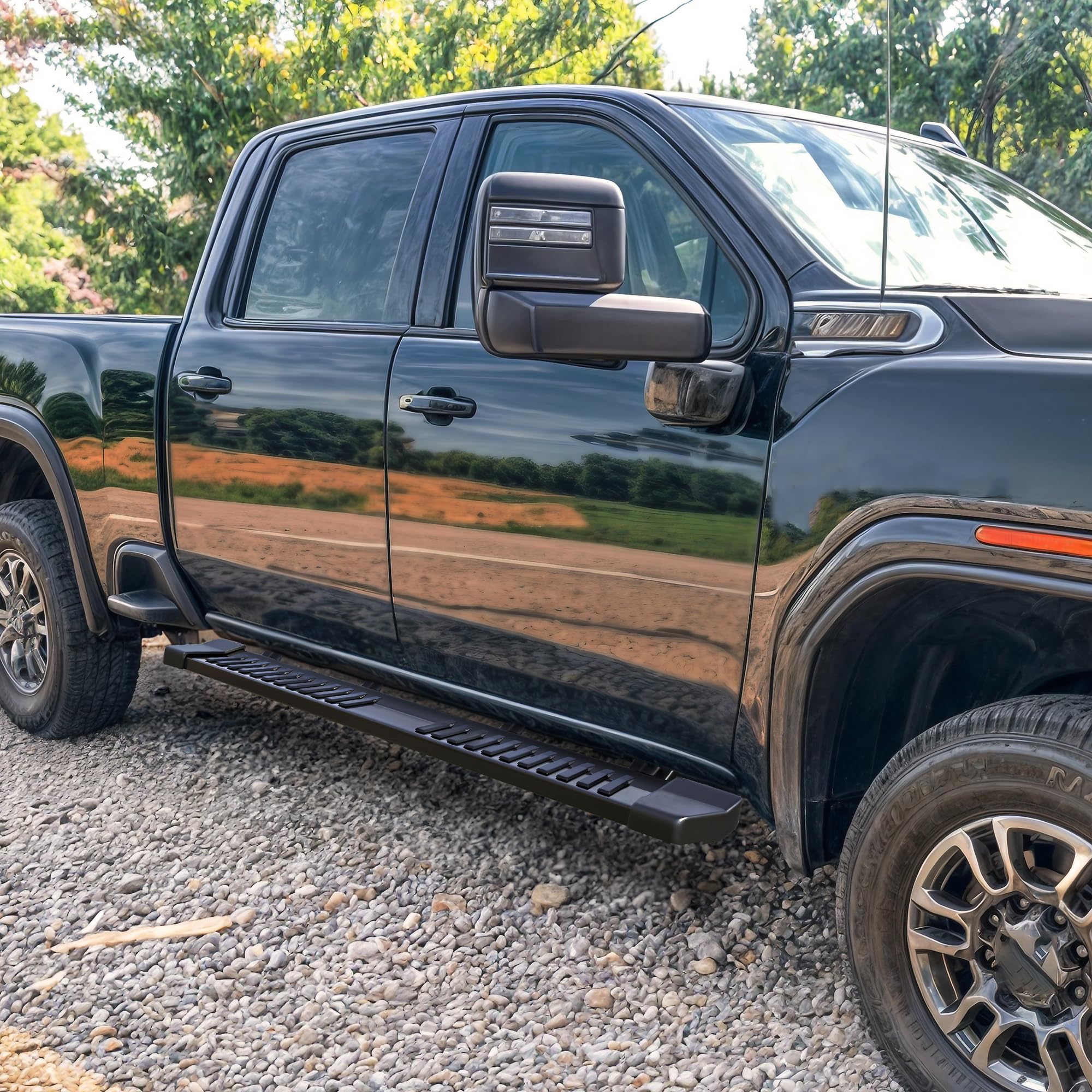 YITAMOTOR 6 Inches Running Boards for 2019-2025 Chevy Silverado & GMC Sierra 1500 Crew Cab | 2020-2025 2500HD 3500HD Crew Cab | Textured Black Nerf Bars Side Steps (Excludes 2019 1500 LD) | Durable Off-Road Protection & Easy Entry Access