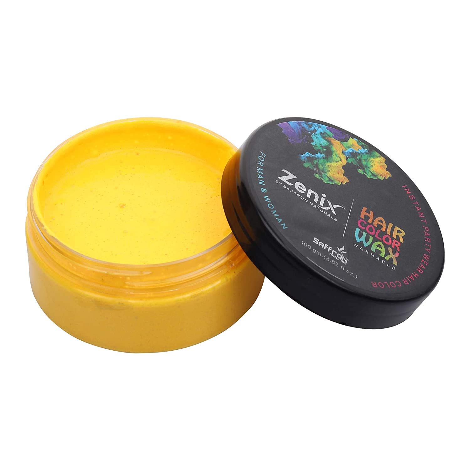 Zenix Temporary Hair Color Wax - Washable Instant Hair Dye for Men & Women - 100gm Yellow Hair Styling Wax - Perfect for Parties, Halloween, Cosplay & Bold Fashion Looks
