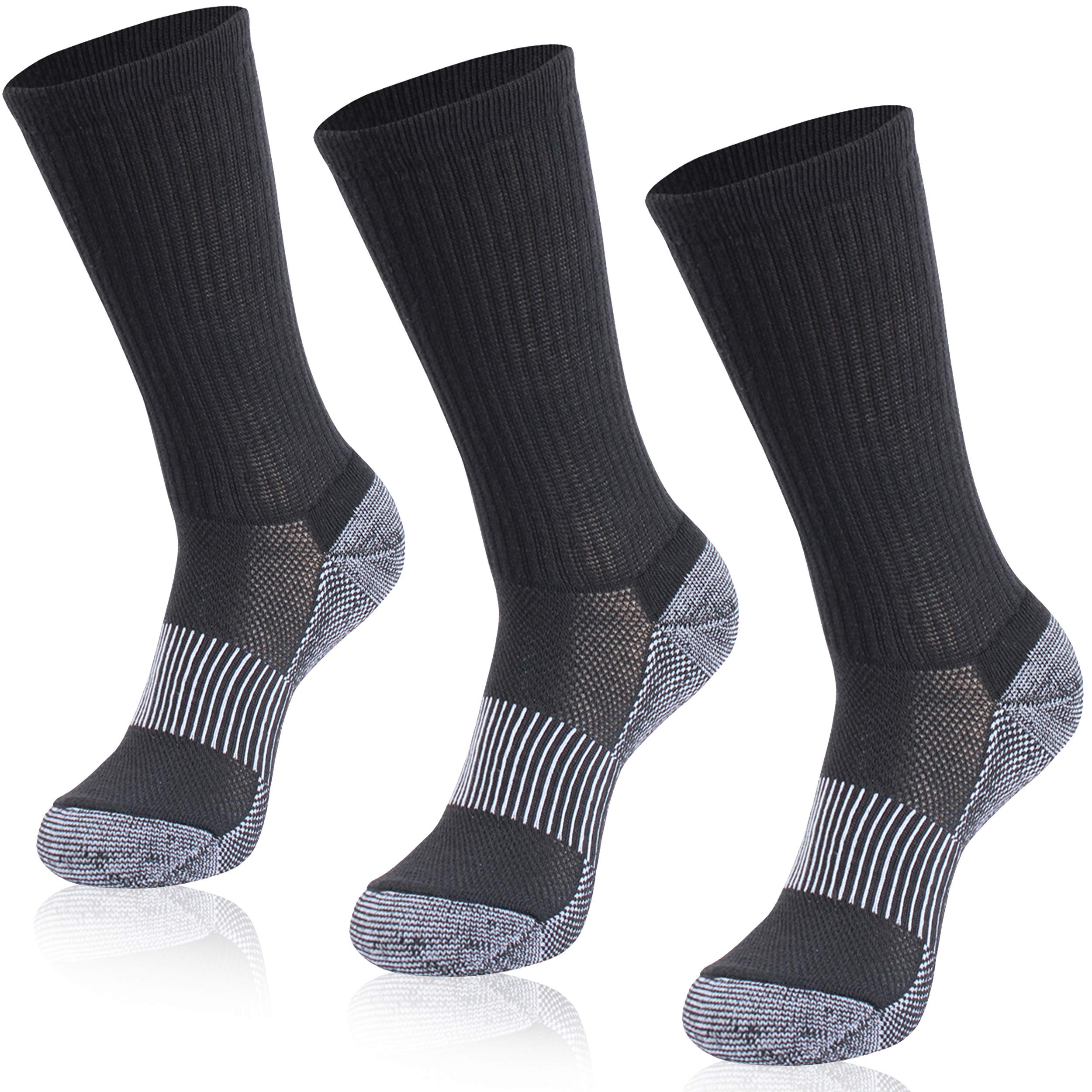 Hissox Unisex Copper Infused Running Socks - Moisture Wicking, Odor Control & Cushioned Ankle Crew Socks for Hiking, Trekking & Sports - Perfect for Marathon Training, Gym Workouts & Outdoor Adventures