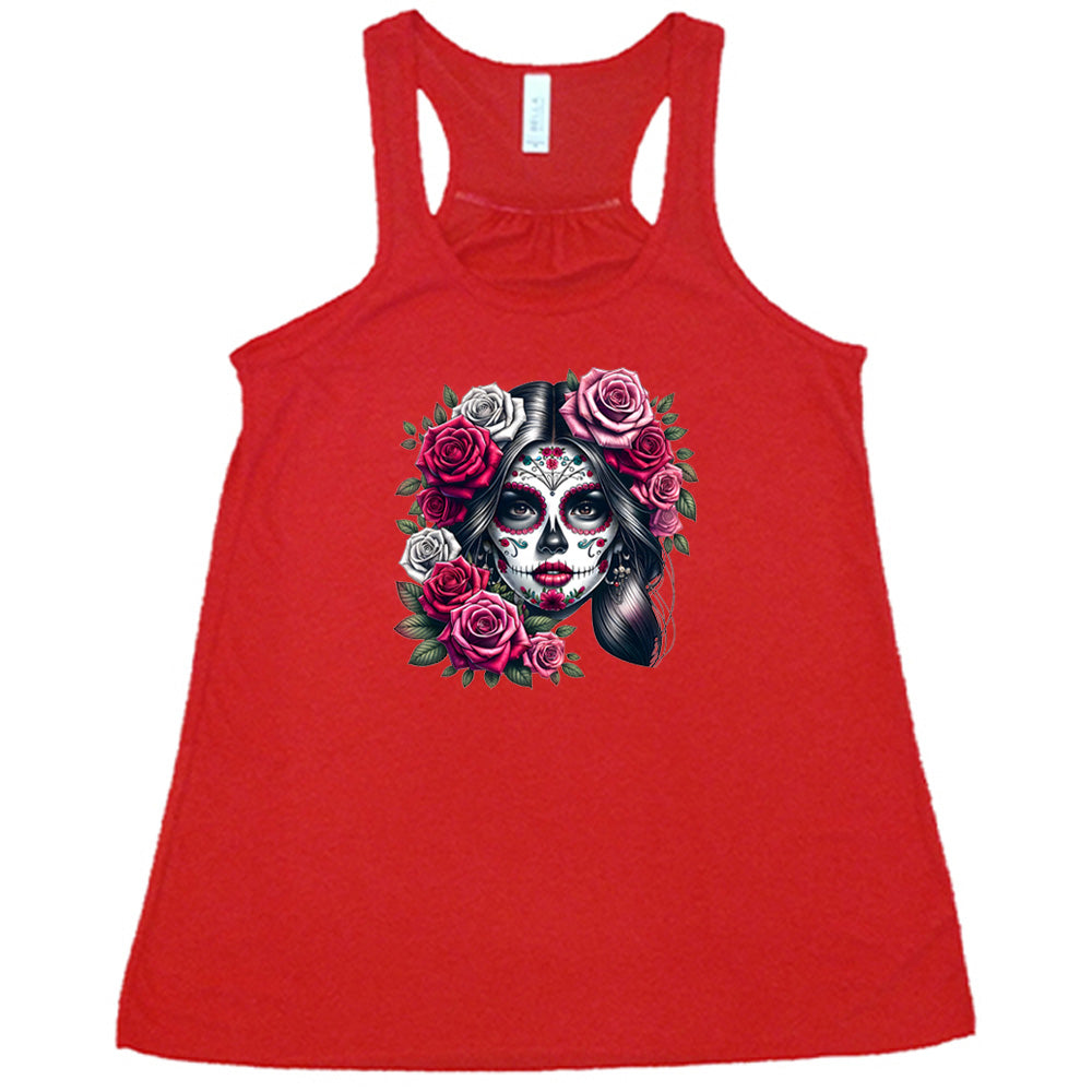Day Of The Dead T-Shirt - Mexican Sugar Skull Print Cotton Tee for Halloween, Dia de los Muertos Celebration & Latin Culture Apparel